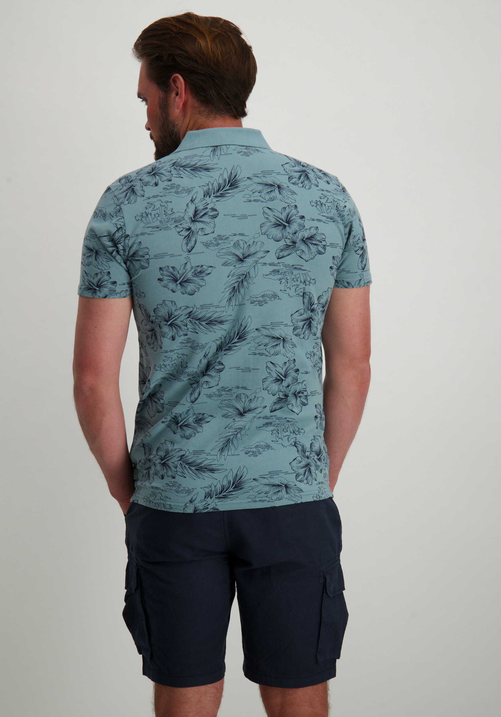 Petrol Polo all-over print M-1050-POL911 Licht blauw