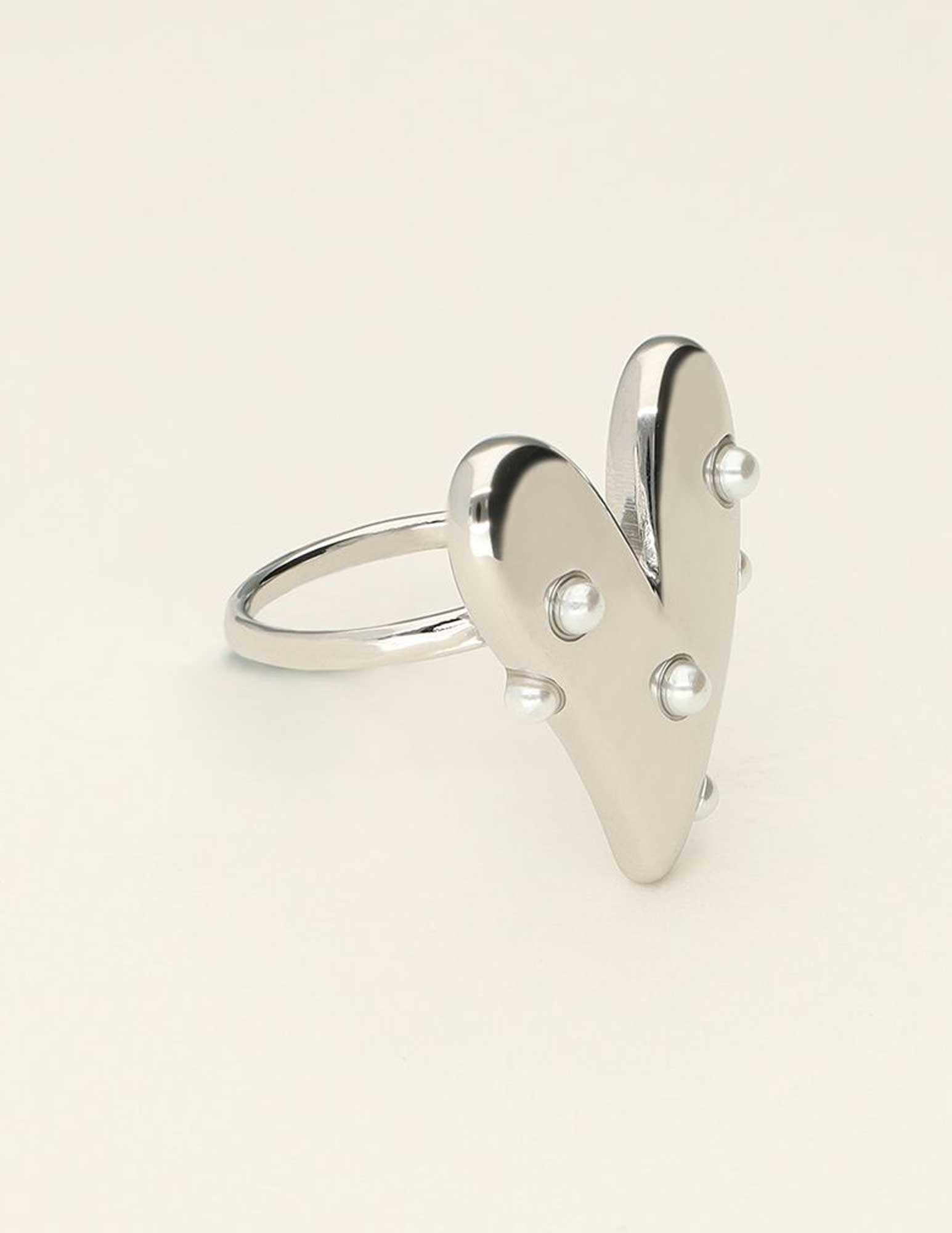 My Jewellery Ring met hart en parels MJ09319 Zilver