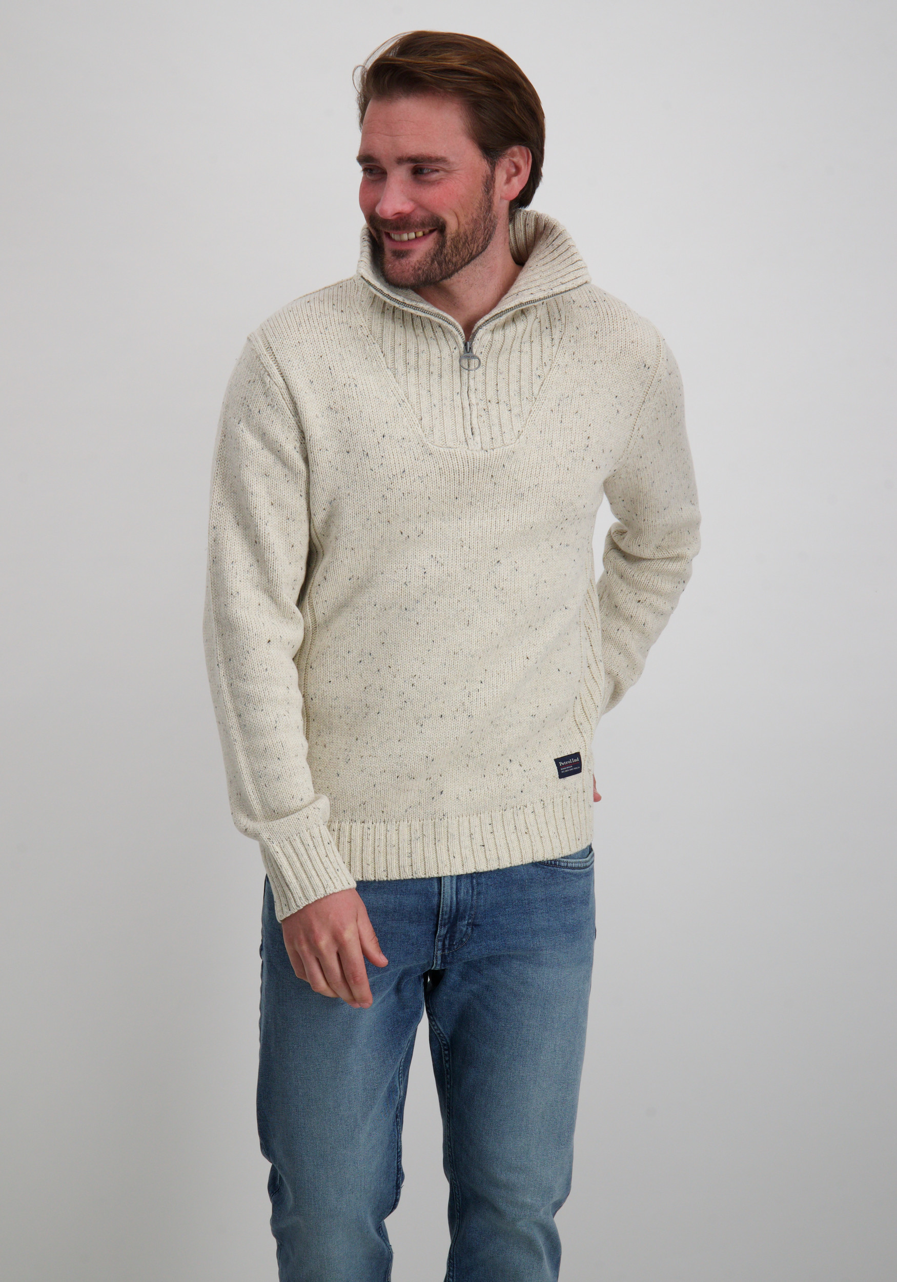 Petrol Trui M-3050-KWC258 Ecru