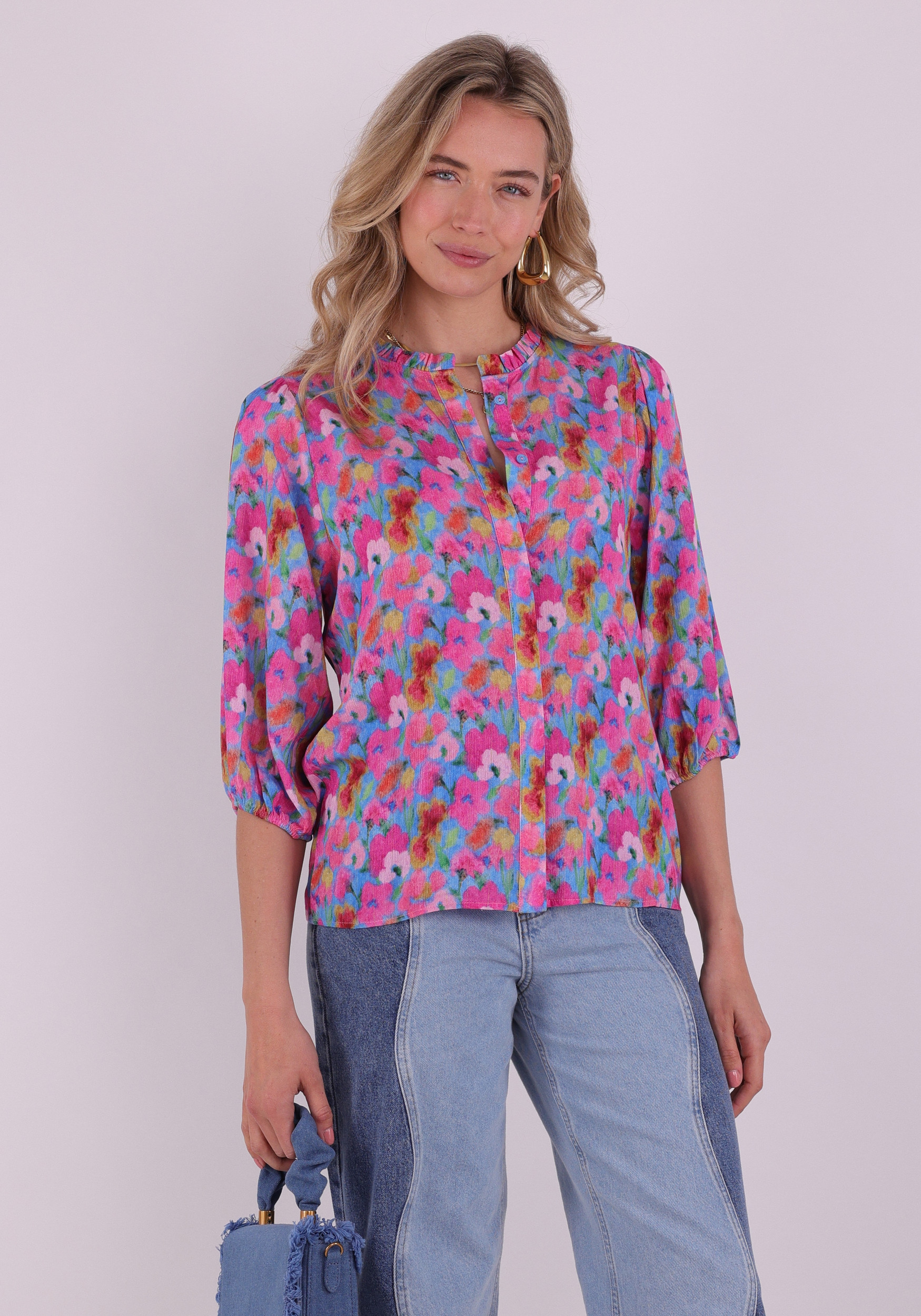 Geisha Blouse 63203-20 Raf blauw