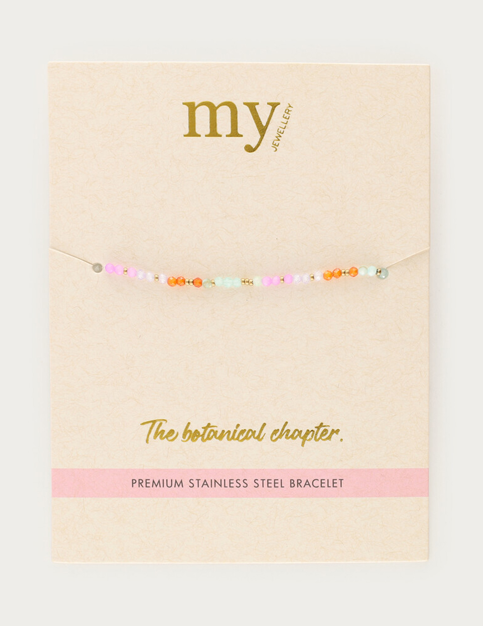 My Jewellery Botanical armband met blauwe kralen MJ13773 Goud