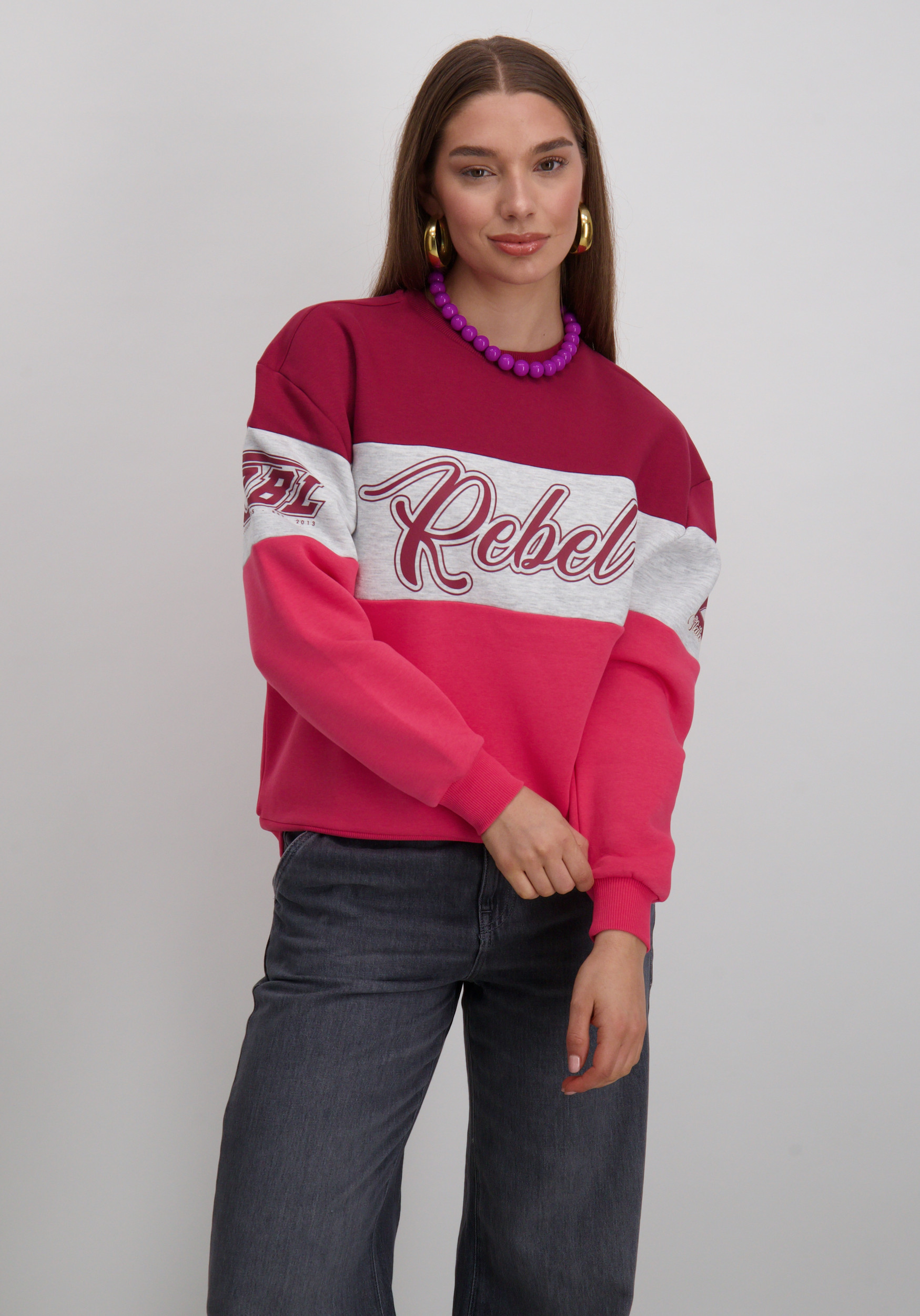 Colourful Rebel Sweater Colourblock WS417099 Multi