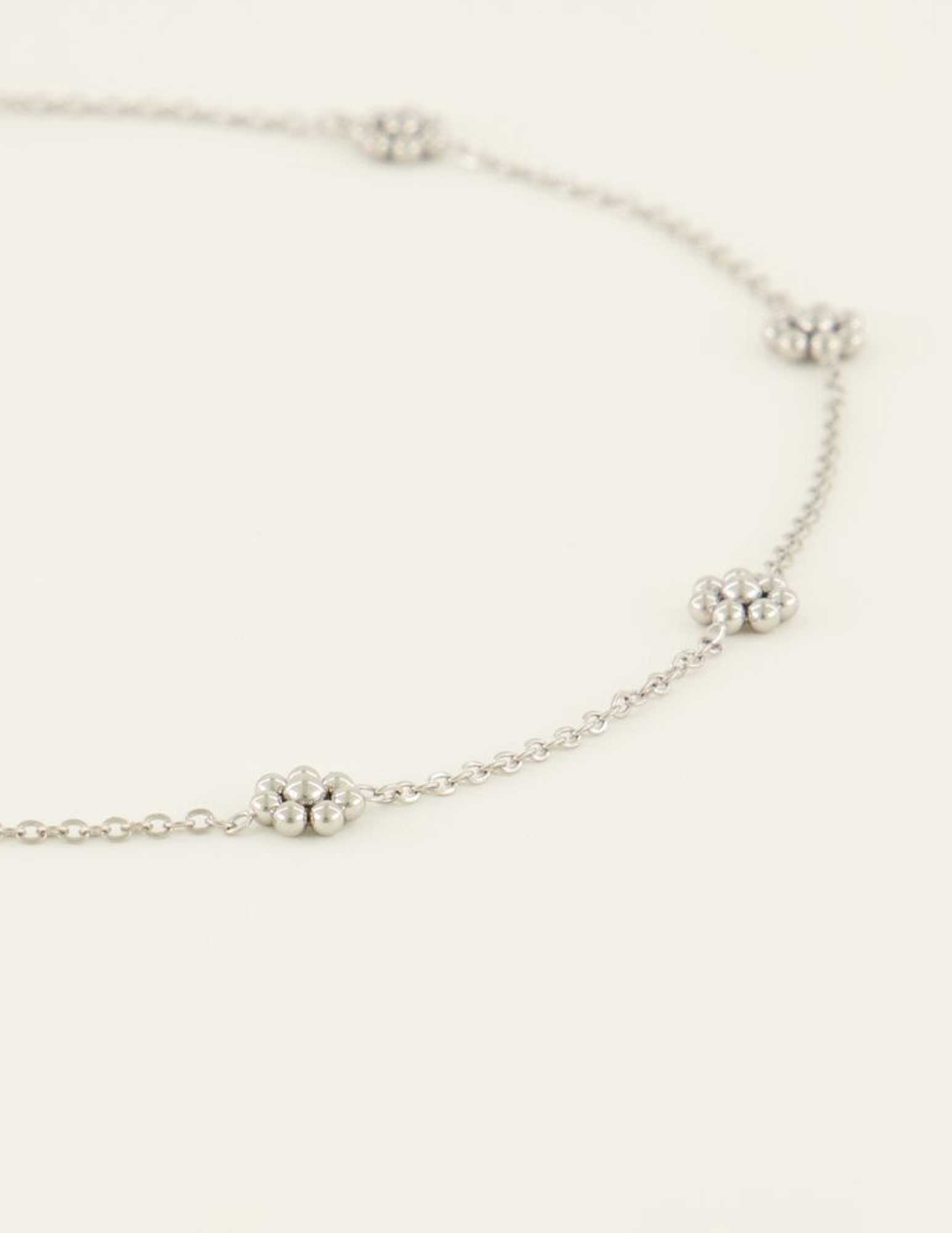 My Jewellery Ketting met bloemetjes MJ08181 Zilver