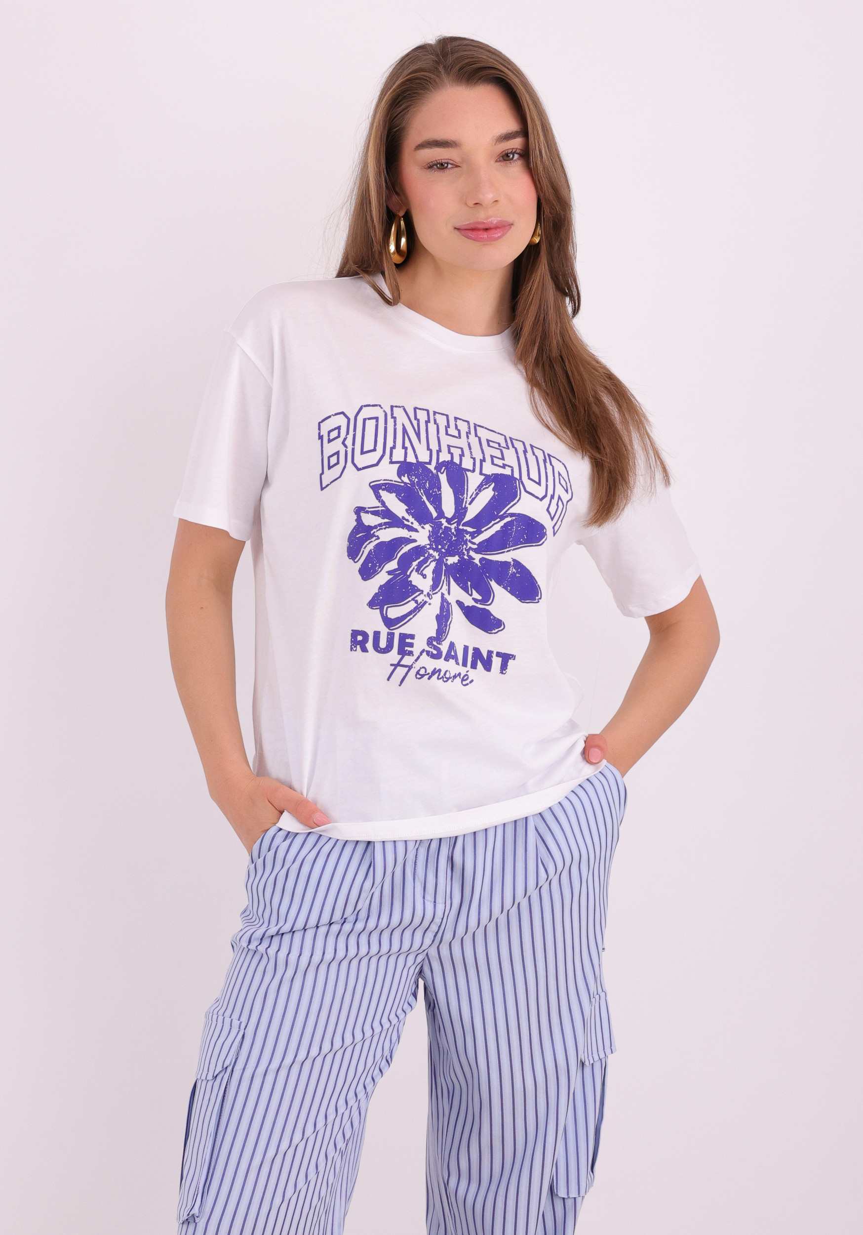My Jewellery T-shirt Bonheur Flower MJ12695 Wit