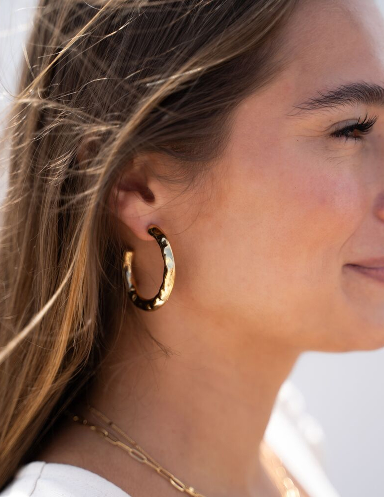 My Jewellery Gehamerde oorringen MJ11398 Goud