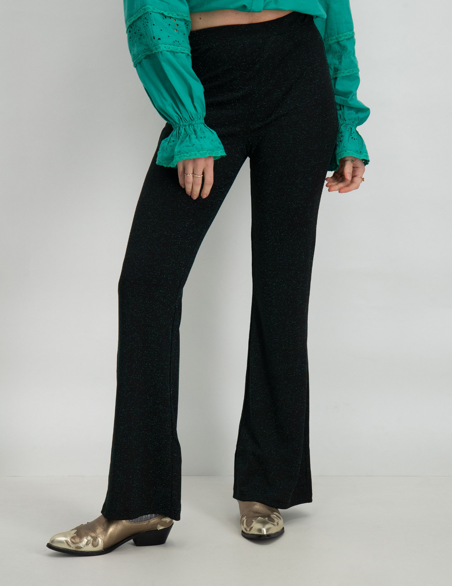 Vero moda Flared broek Kanva 10296871 Donker groen