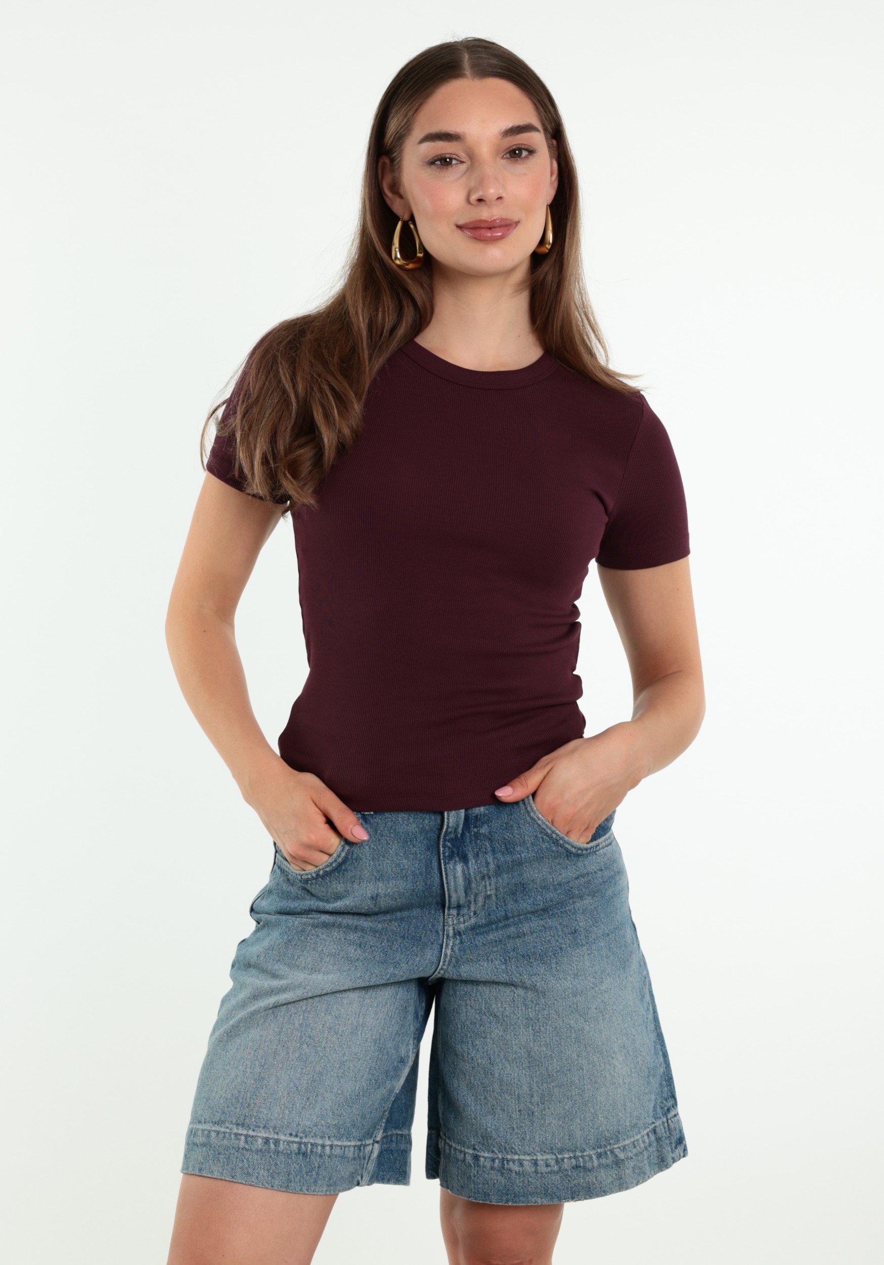 ONLY T-shirt Val 15369240 Bordeaux