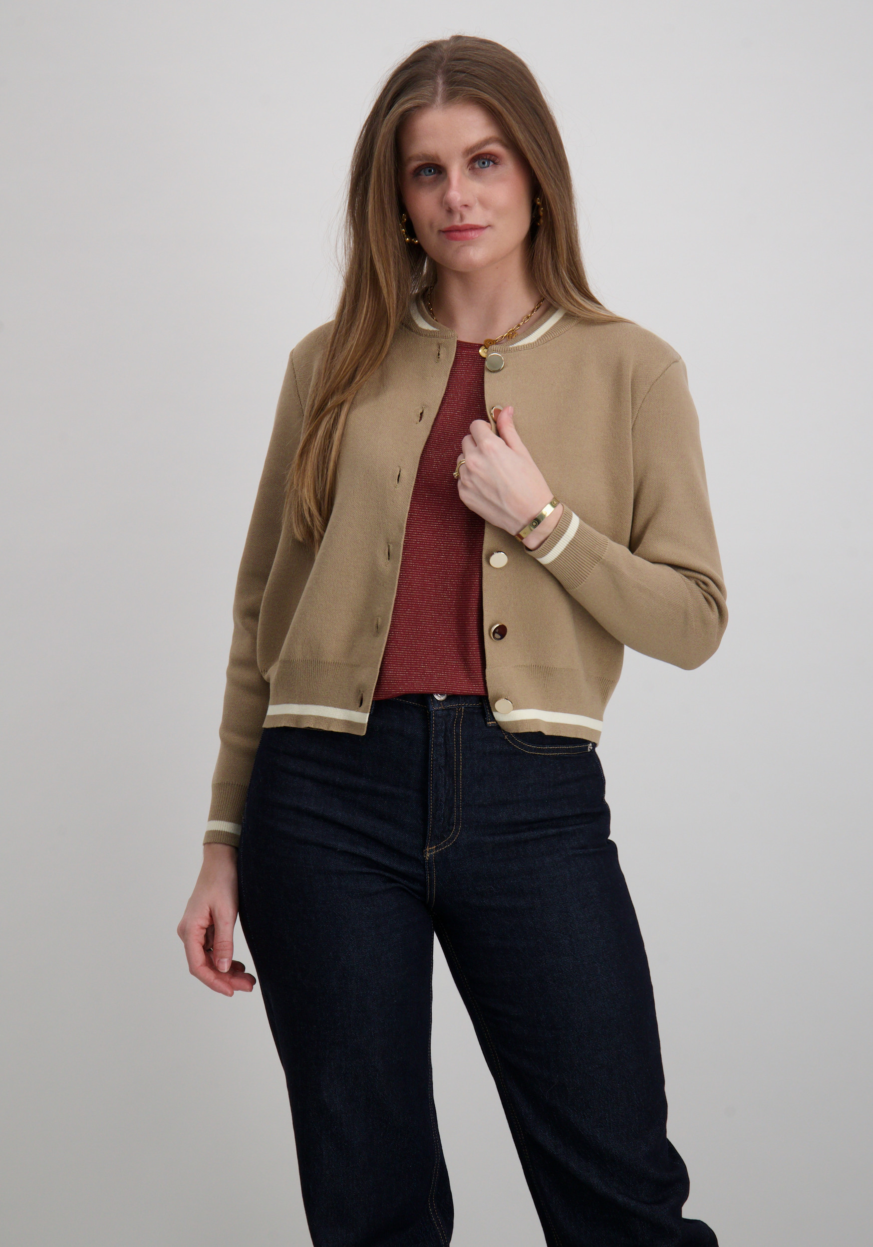 Vero moda Vest Evelijn bomber 10341071 Donker beige