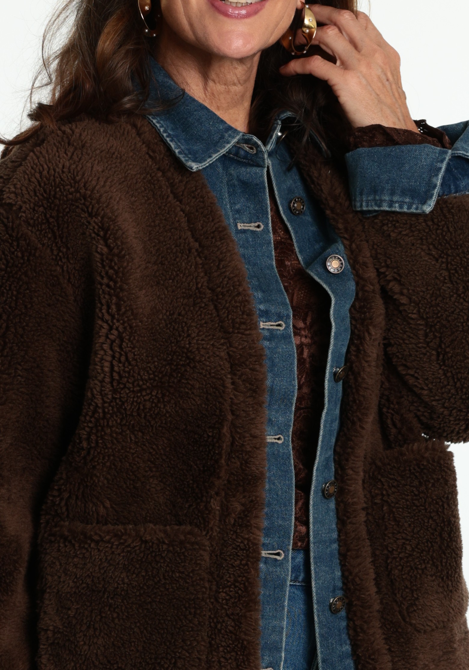 Geisha Tussenjas Teddy 69500-16 Donker bruin