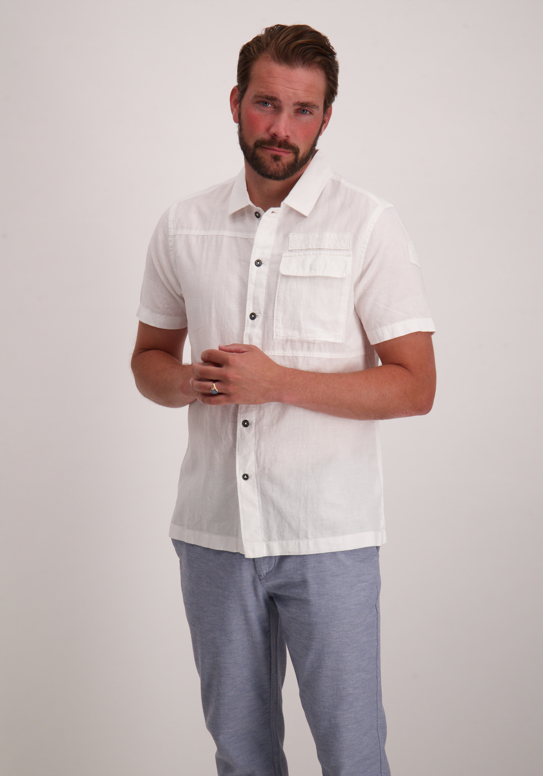 PME Legend Overhemd korte mouw PSIS2505230 Wit