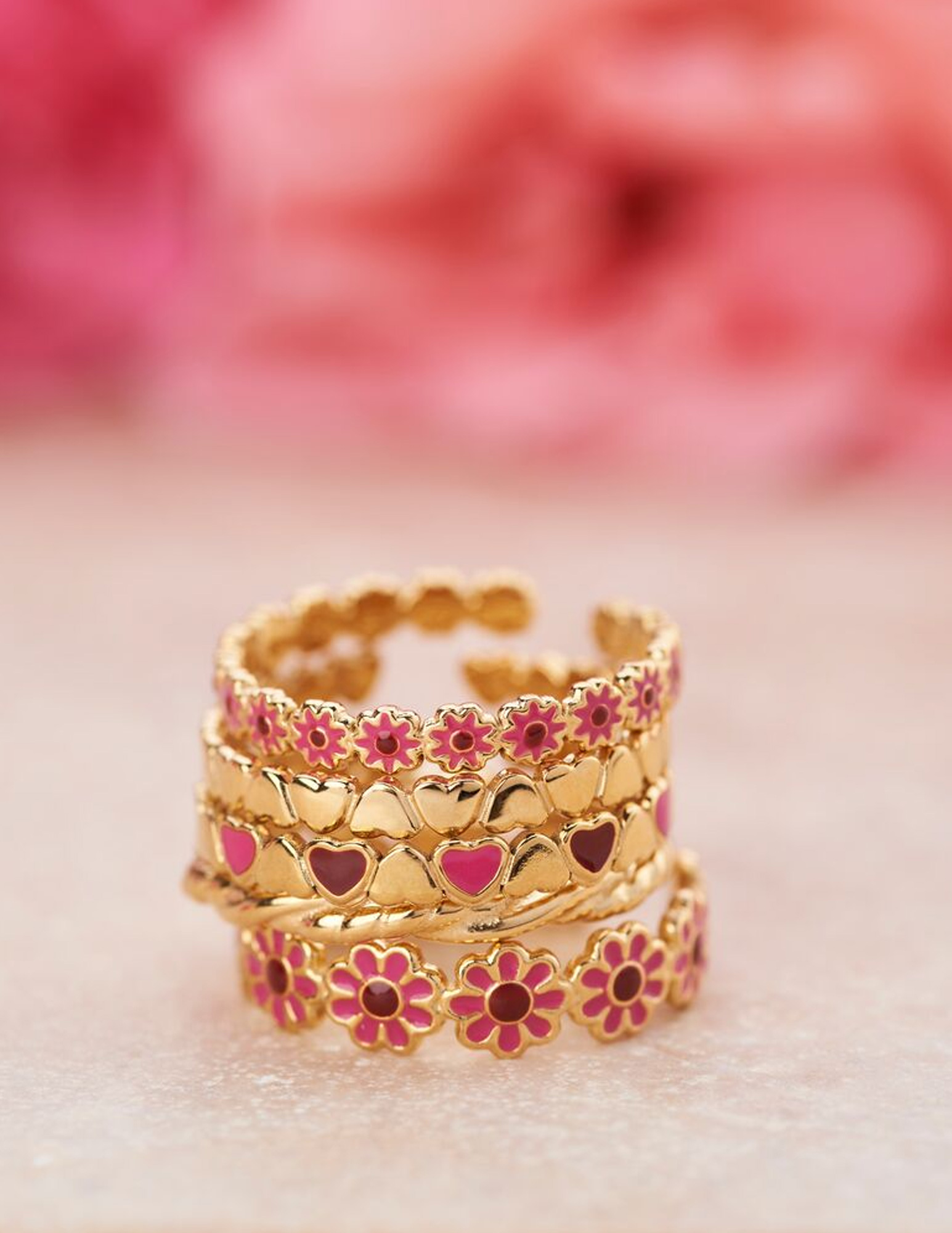 My Jewellery Ring met mini bloemen MJ11238 Goud