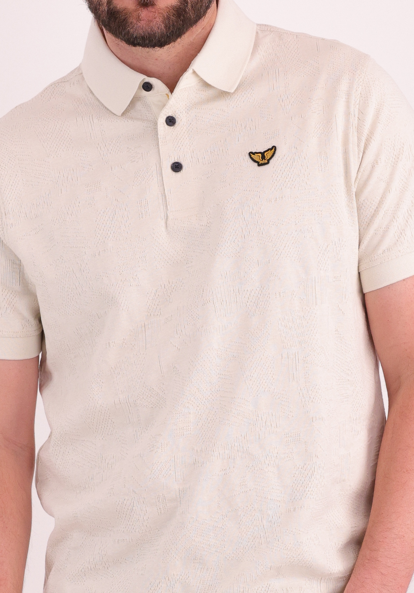 PME Legend Polo Jacquard PPSS2603883 Ecru