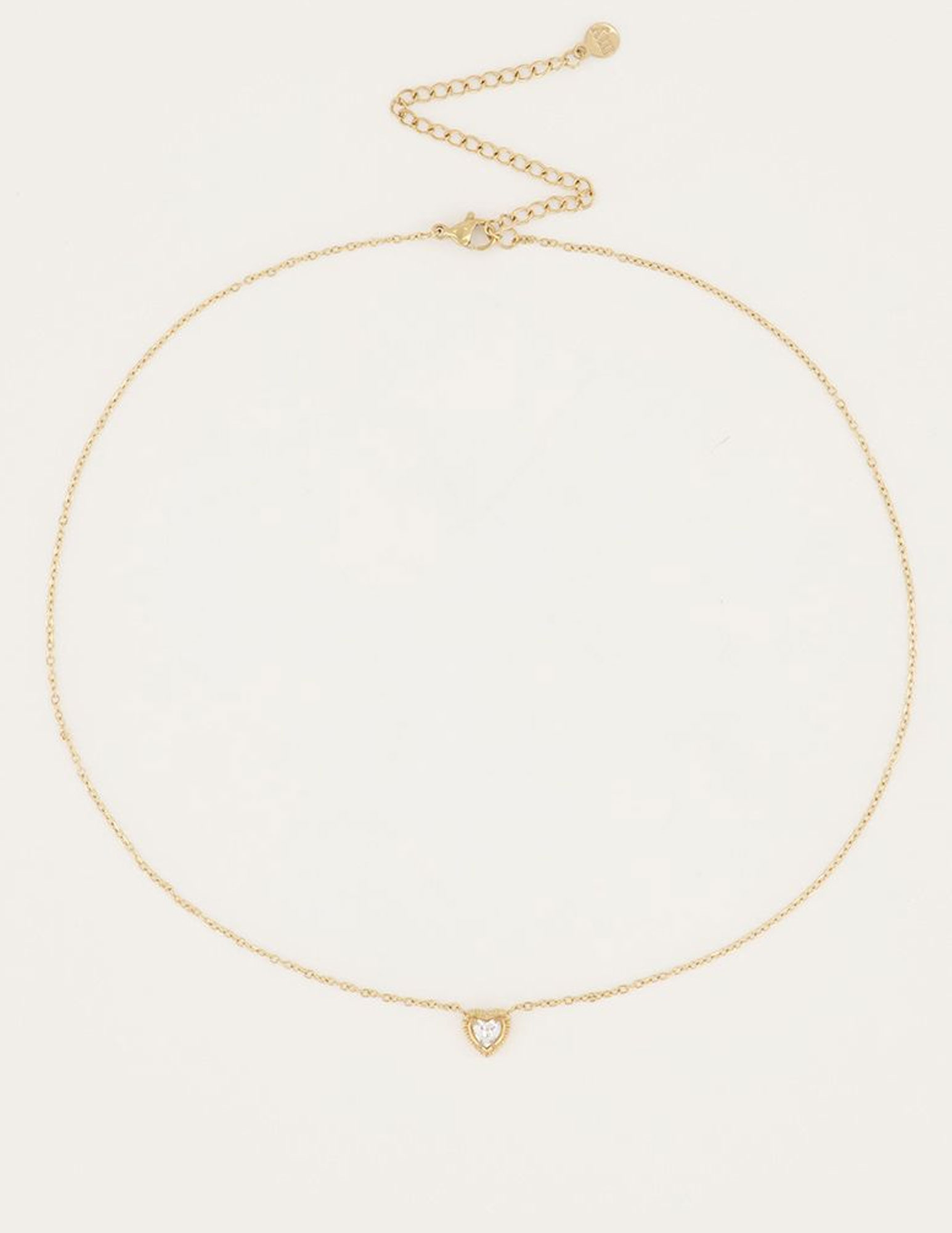 My Jewellery Ketting met strass hartje  MJ04777 Goud