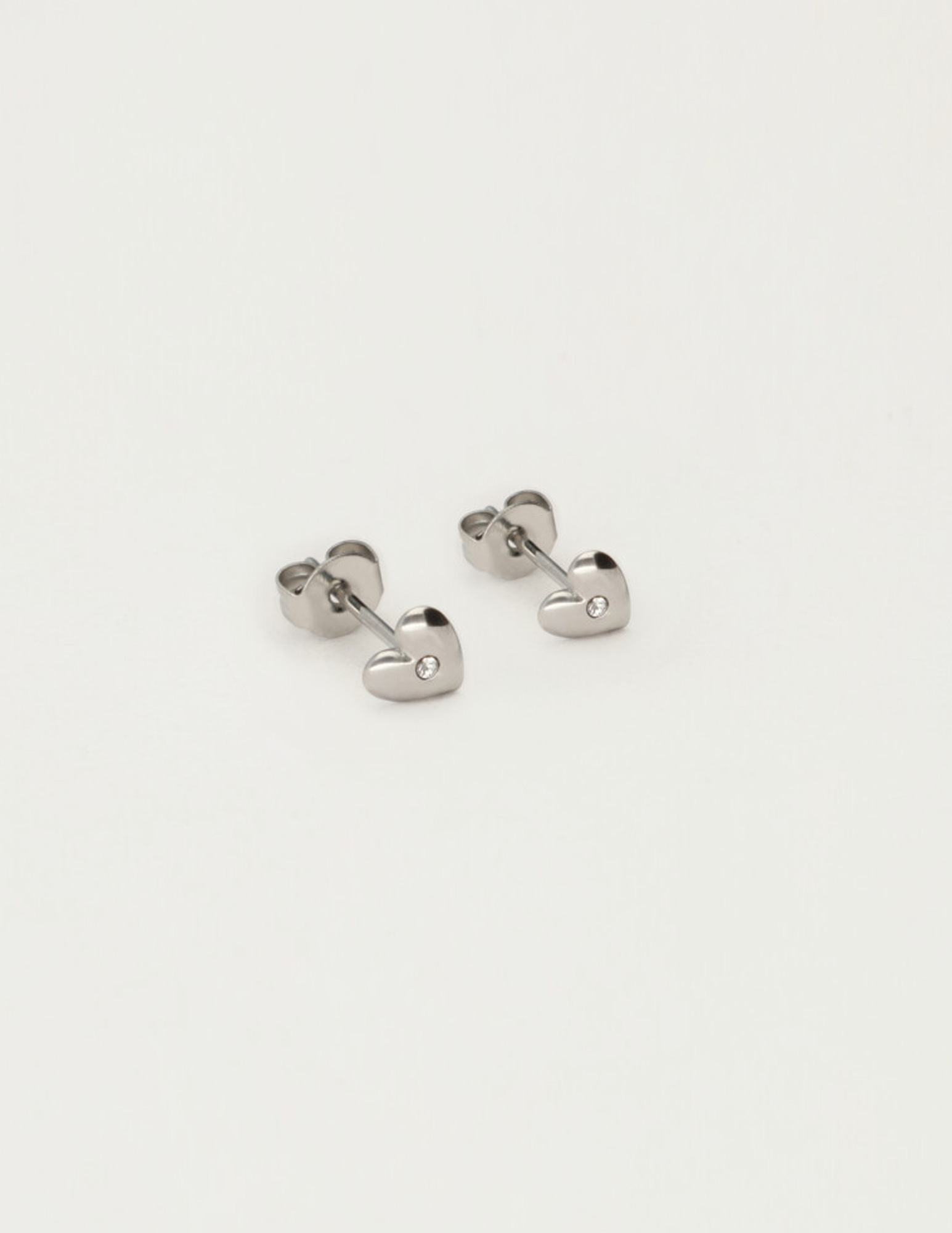 My Jewellery Studs met hartje en strass MJ12098 Zilver
