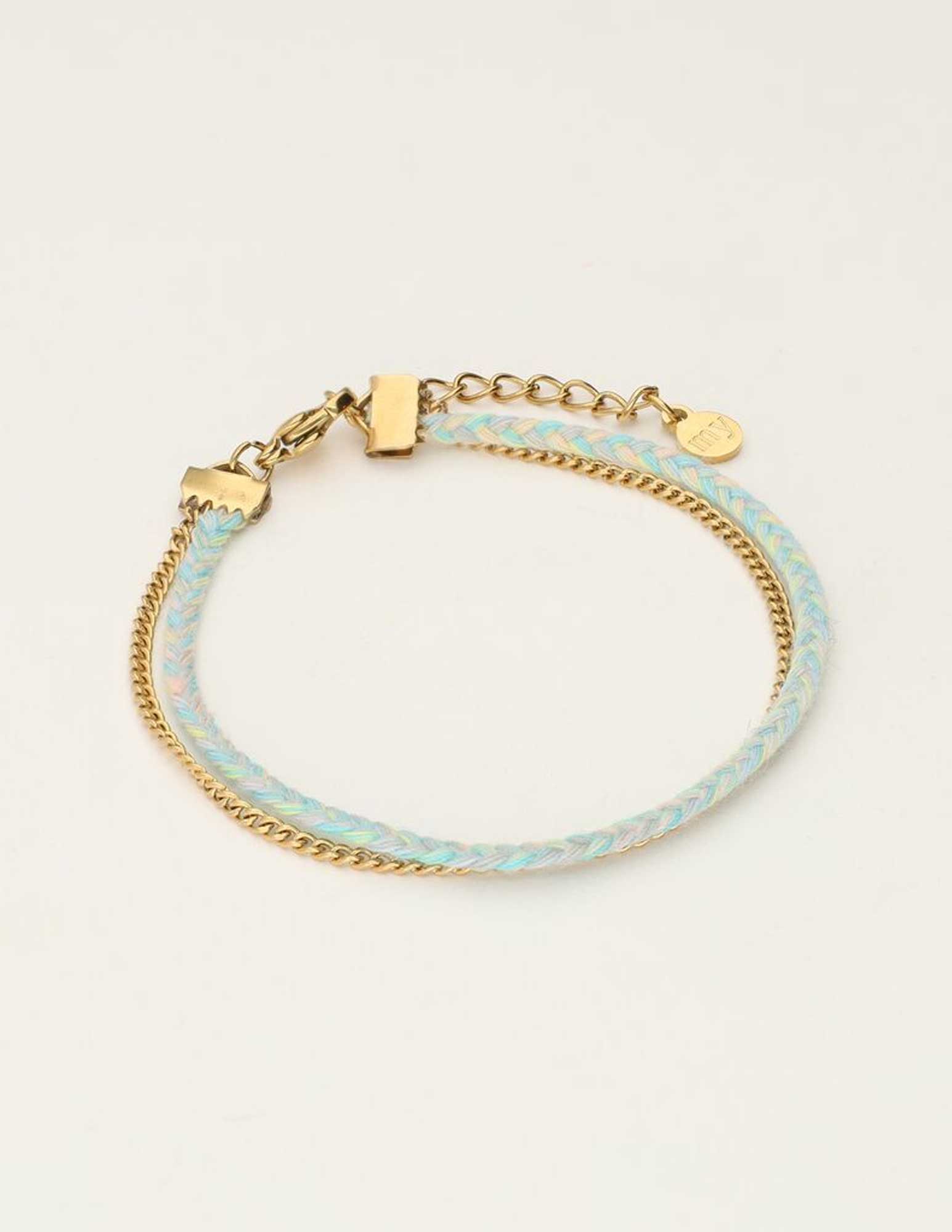 My Jewellery Dubbele armband met schakel en touw MJ09721 Goud