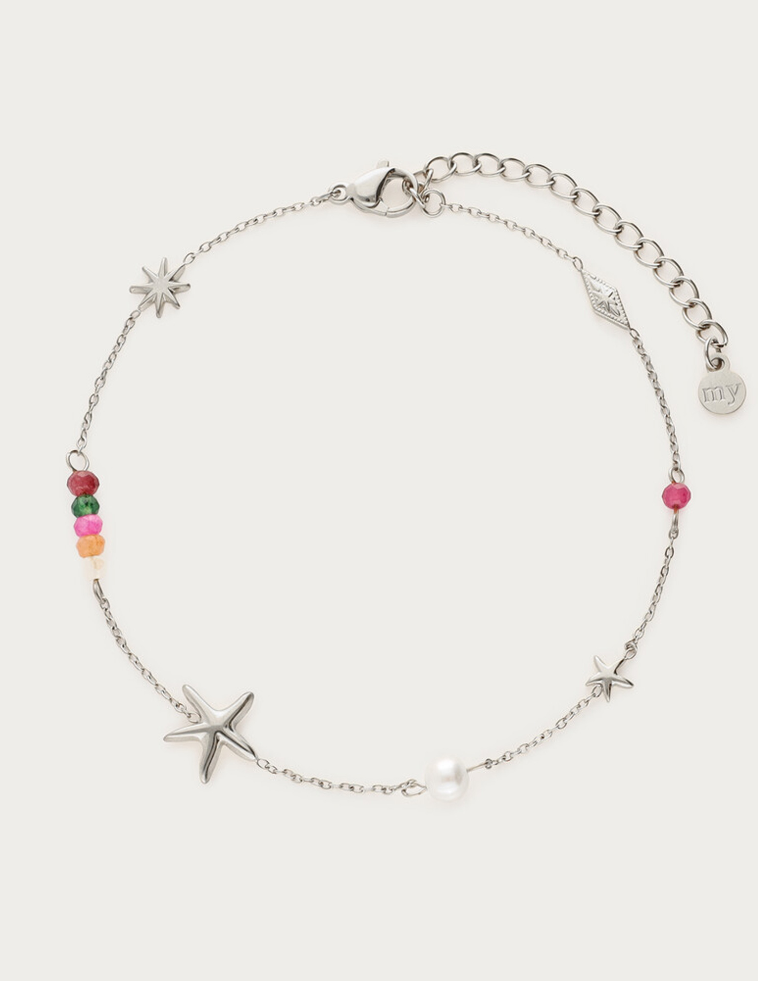 My Jewellery Enkelbandje zoetwaterparel ocean kralen MJ12913 Zilver