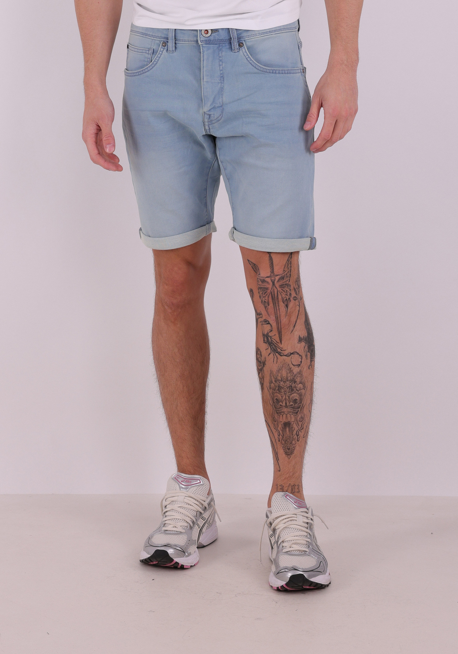 Petrol Denim short M-ROS-SHO001 Raf blauw