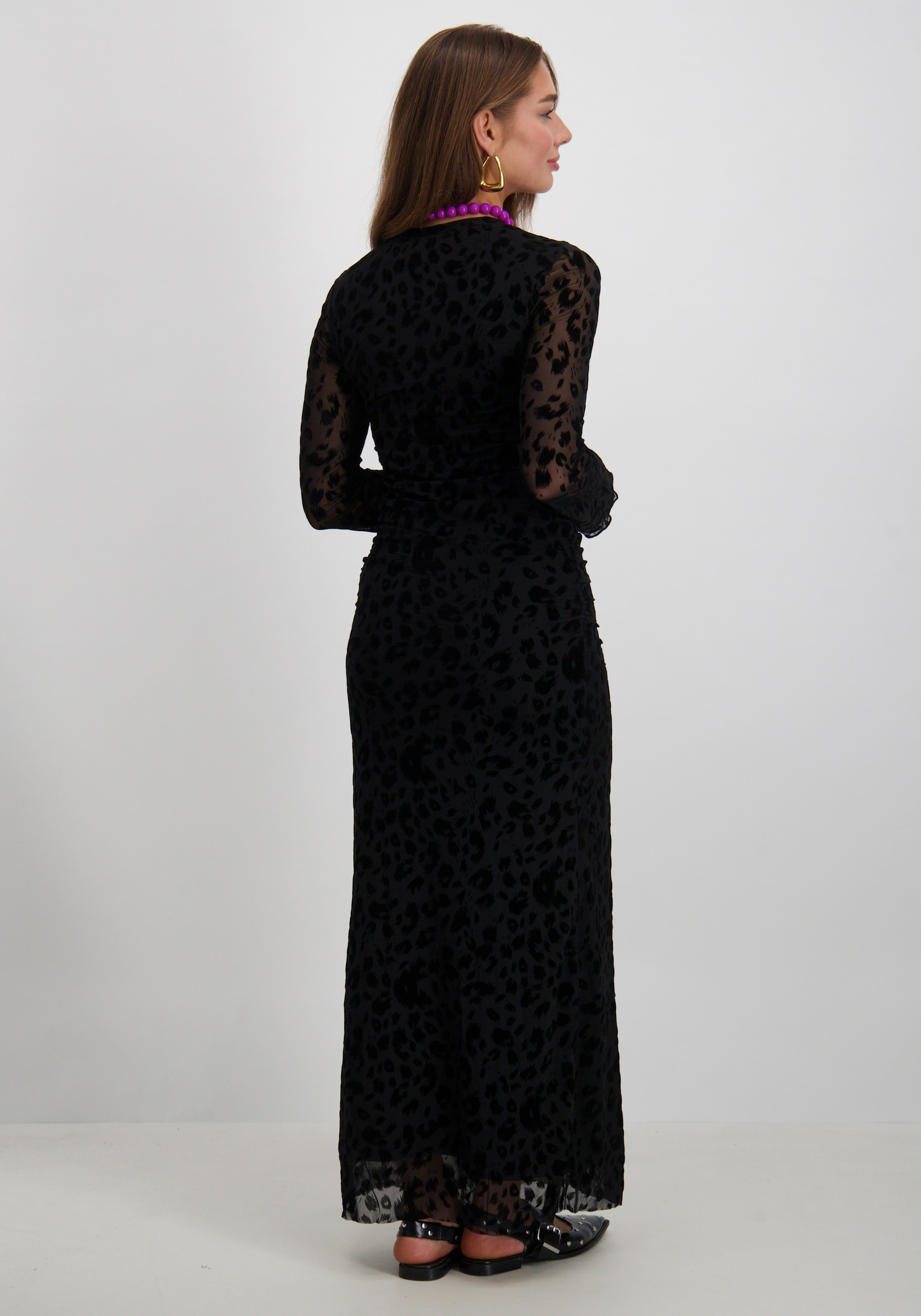 Colourful Rebel Jurk Maude leopard WD116258 Zwart