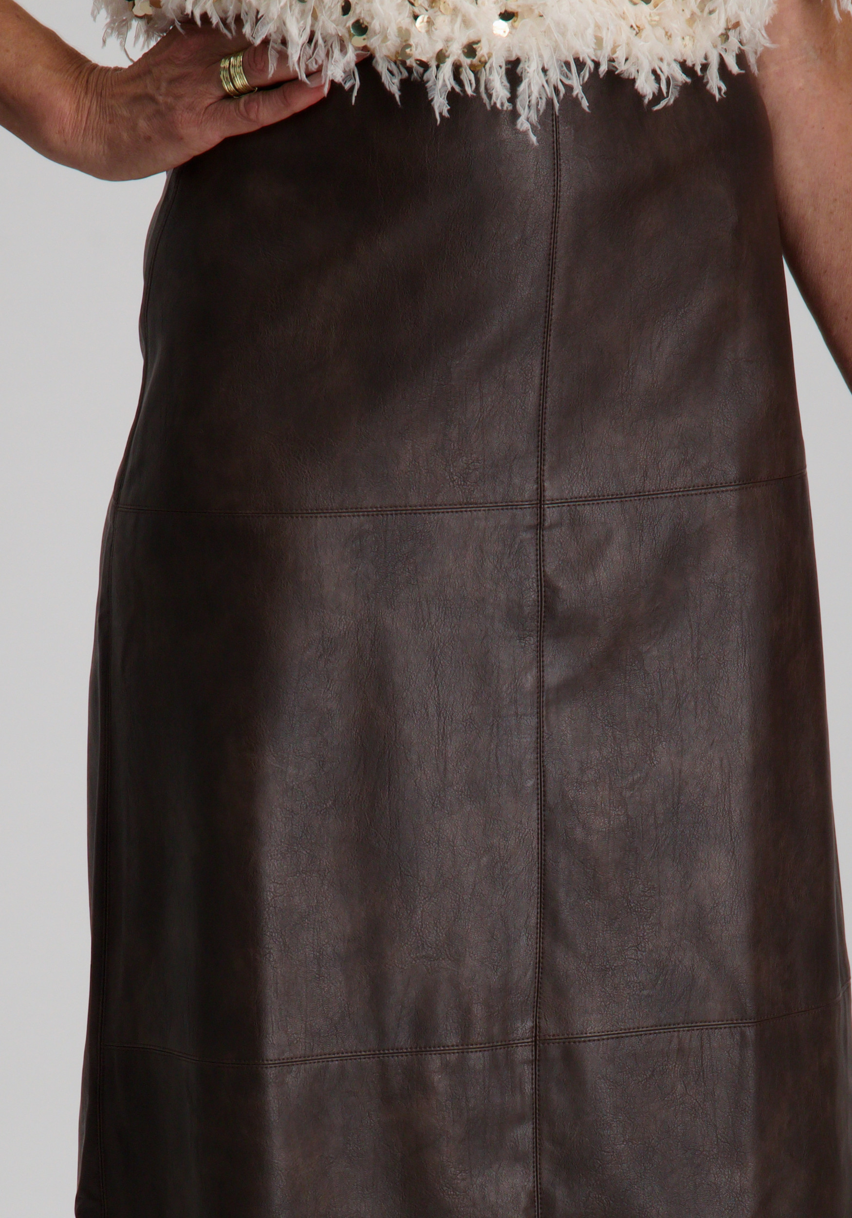 Geisha Rok leatherlook 56503-10 Donker bruin