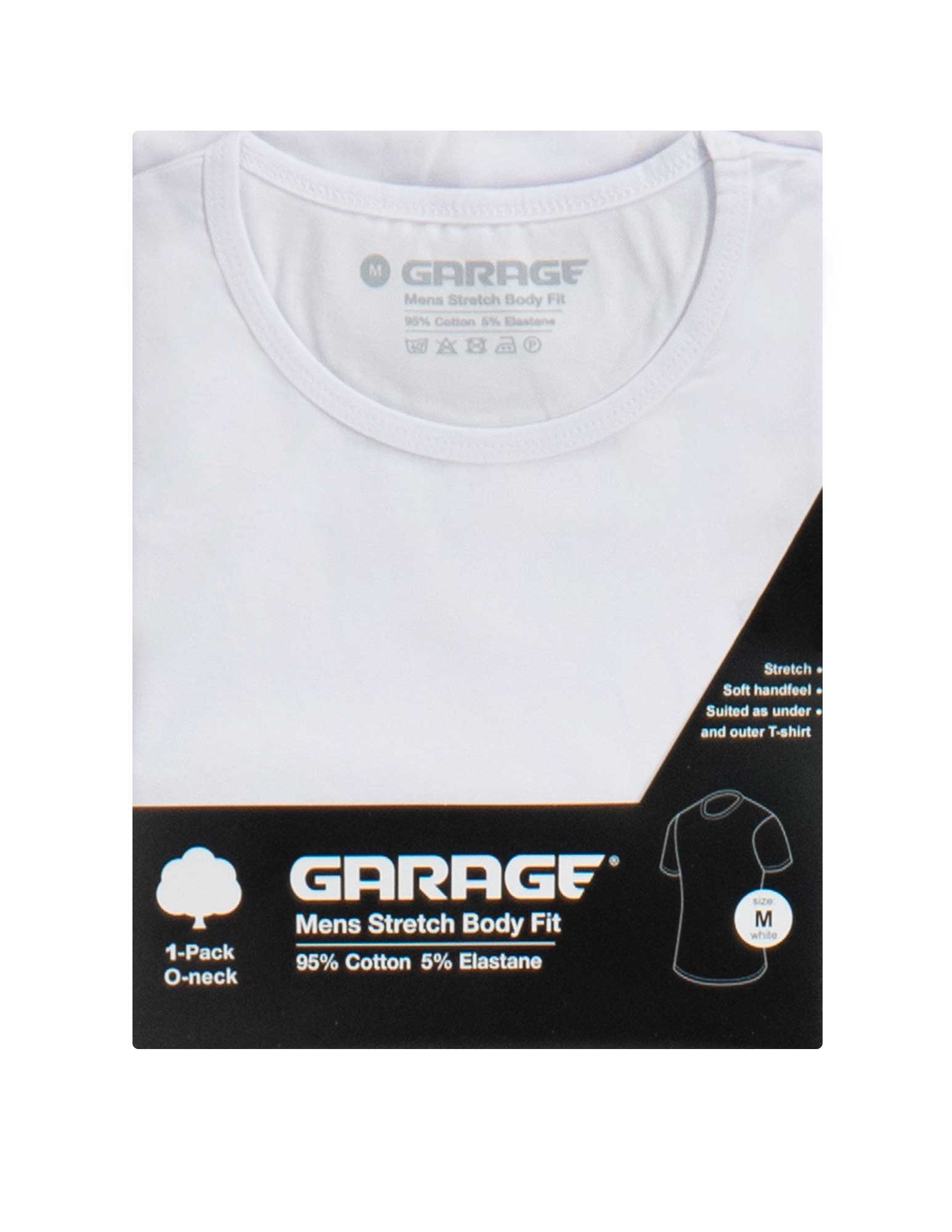 Garage T-shirt Bodyfit ronde hals 0201 Wit