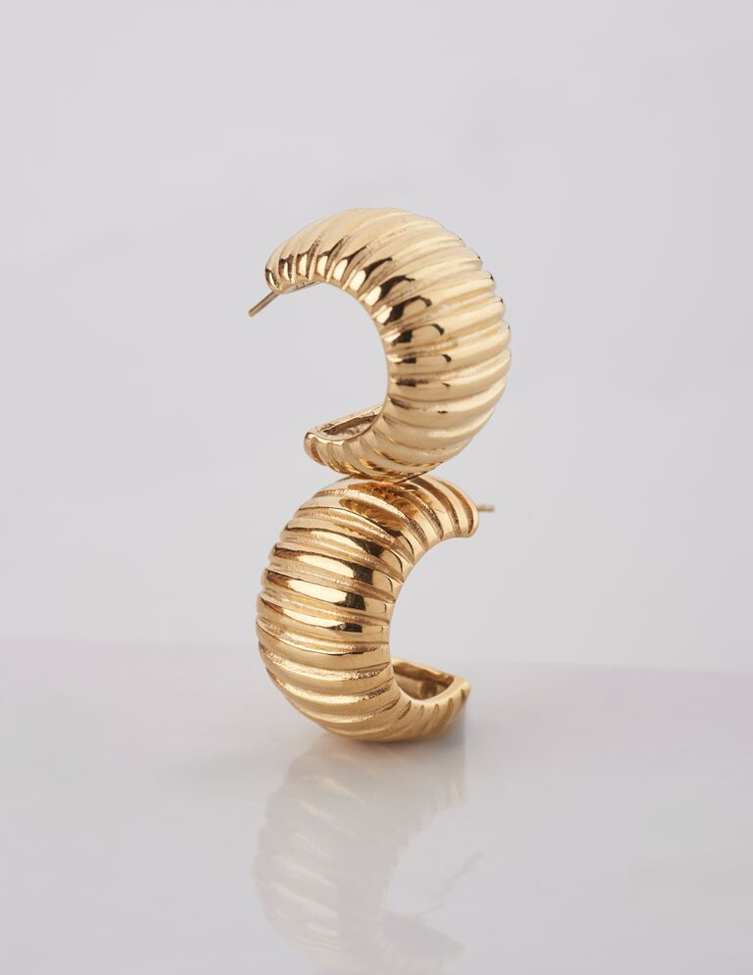 My Jewellery Bold oorringen met ribbel textuur MJ11091 Goud