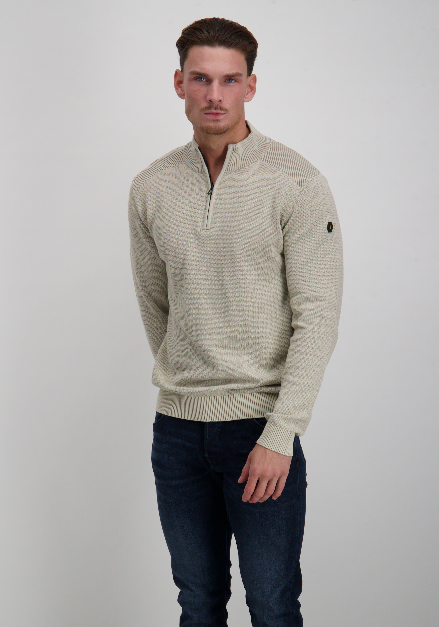 No Excess Half zip pullover 29230813SN Zand