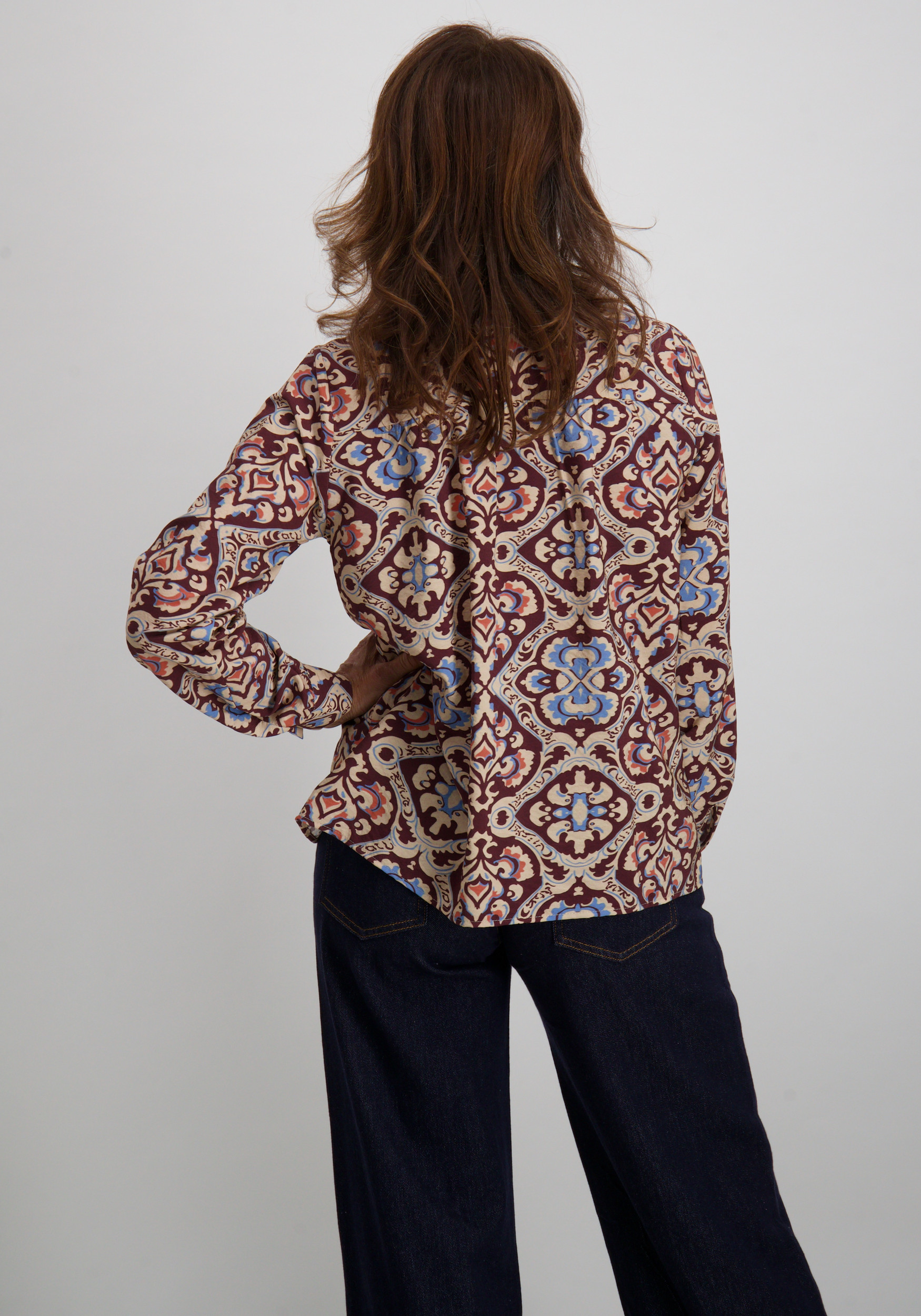 Geisha Blouse all-over print 53661-20 Bordeaux