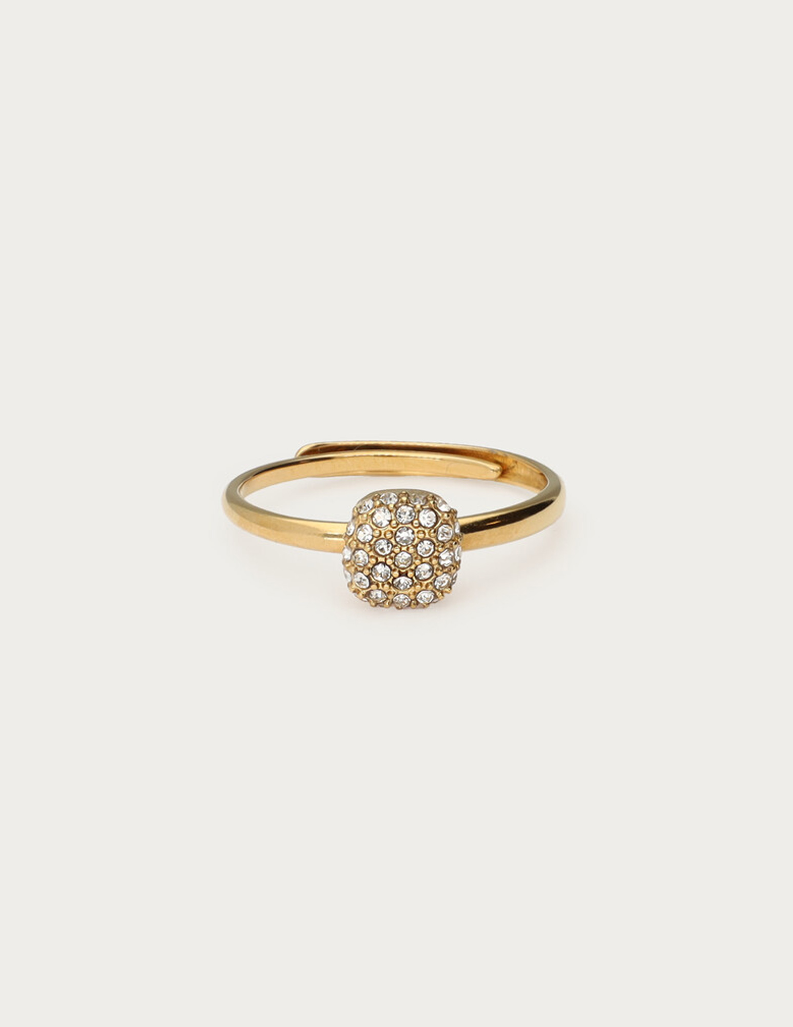 My Jewellery Love ring met grote strass steen MJ15245 Goud
