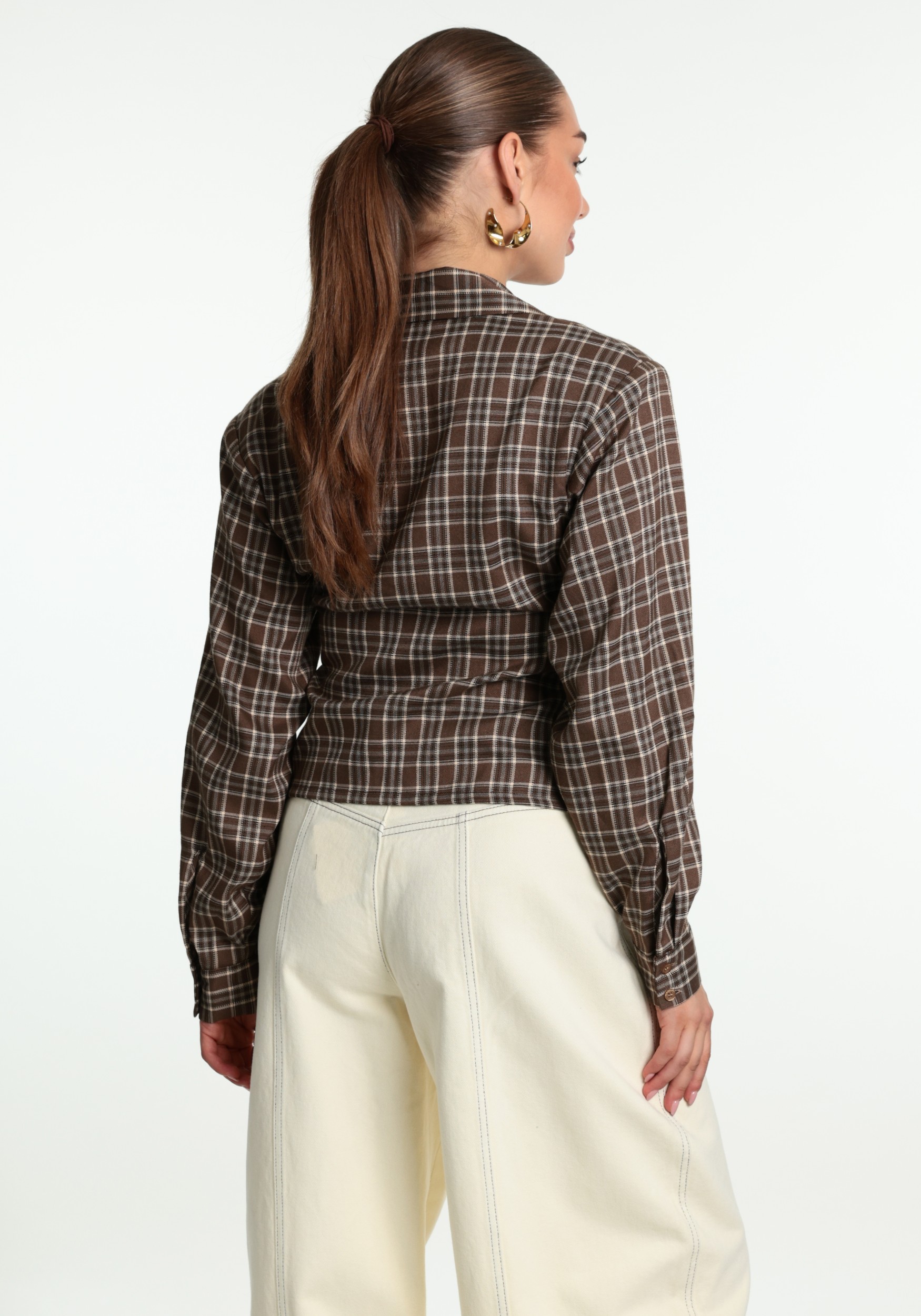 Refined Department Checked blouse syd R2609961107 Bruin