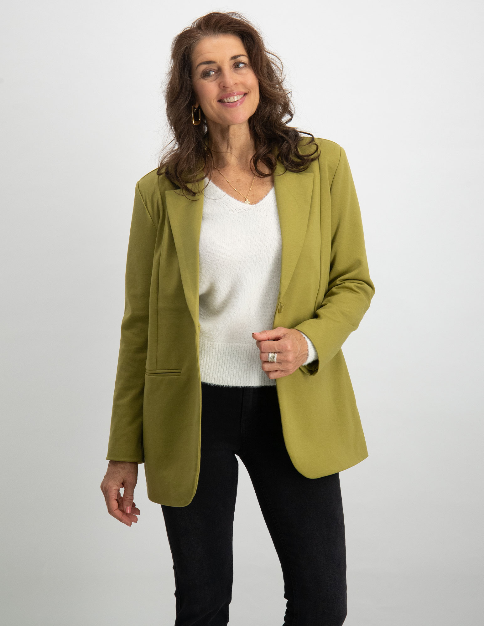 Ichi Oversized blazer Kate 20118123 Licht groen