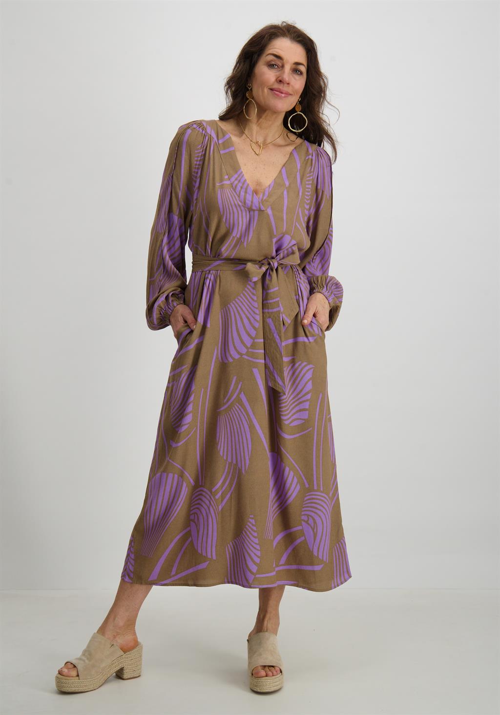 Aaiko BV Lange jurk Krissy Licht bruin