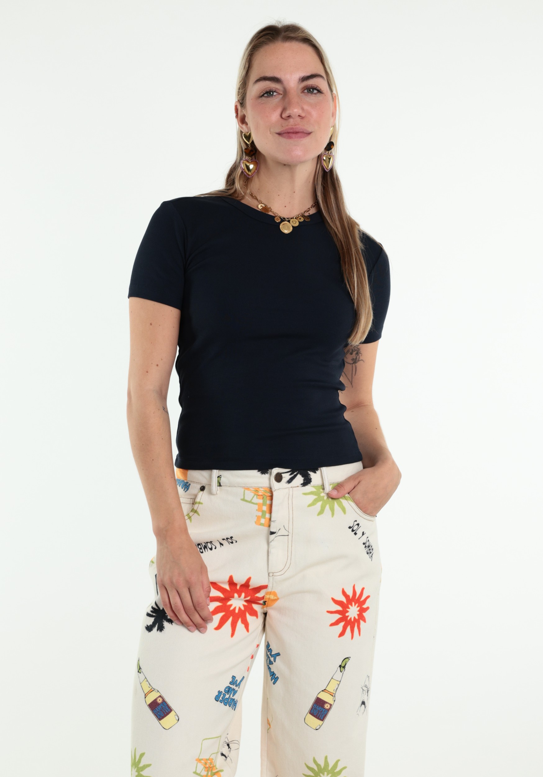 ONLY T-shirt Val 15369240 Donker blauw