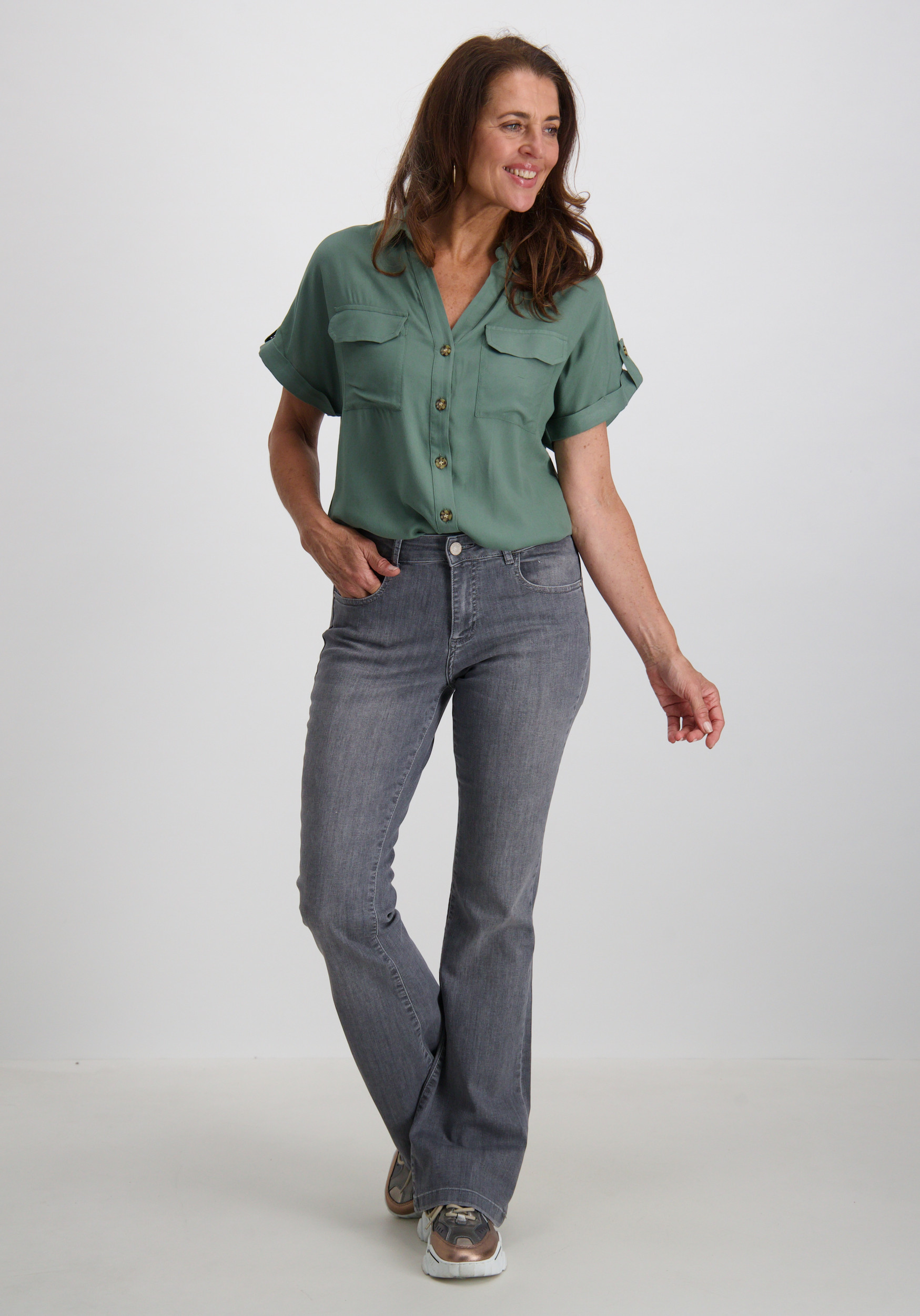 Vero moda Blouse Bumpy 10310139 Midden groen