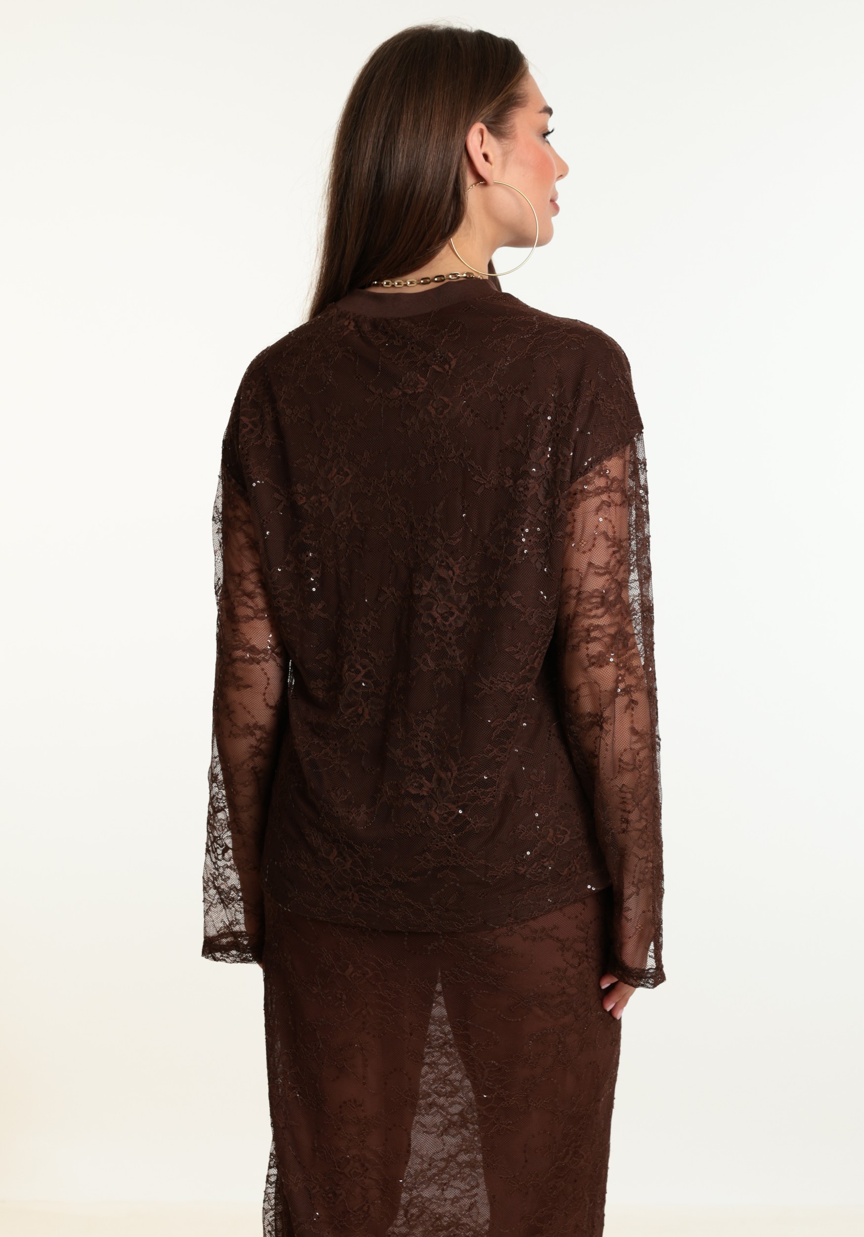 Harper & Yve T-shirt Elana AW6P615 Donker bruin