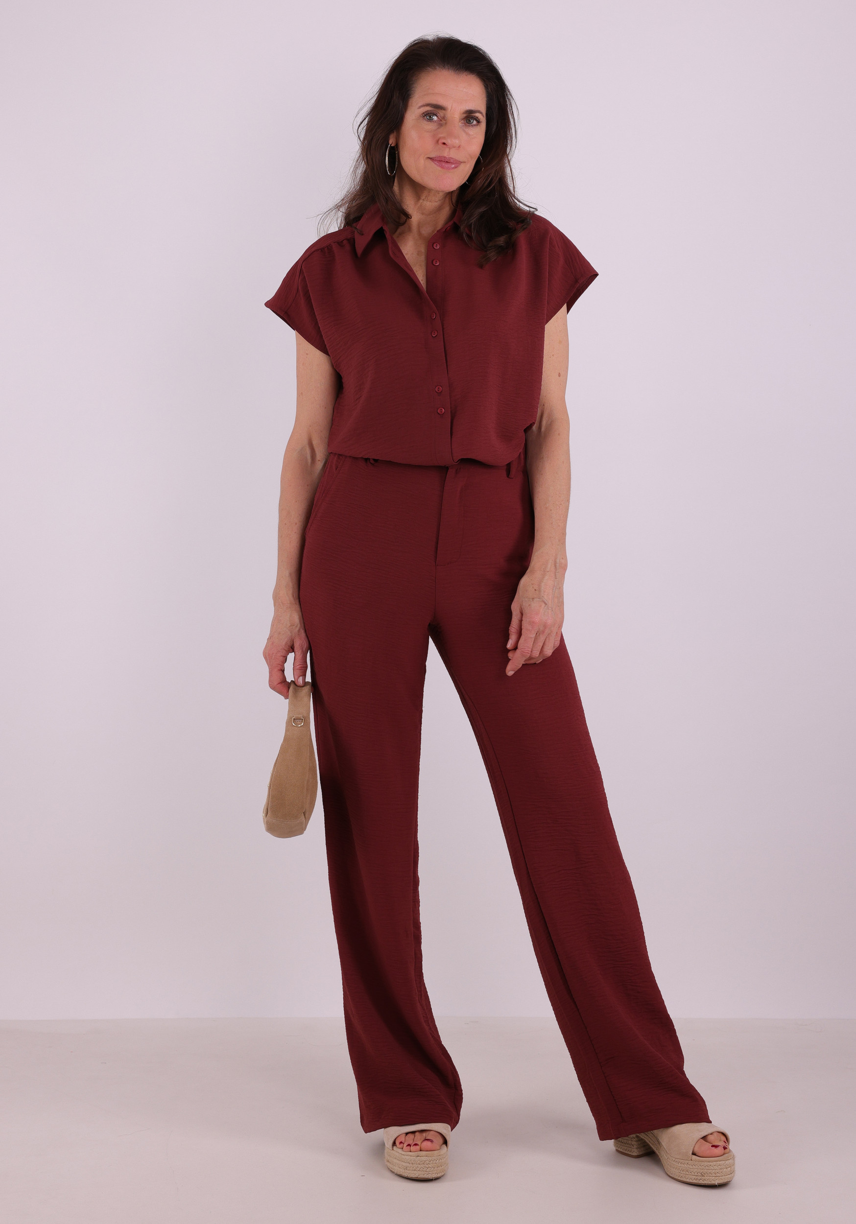 Geisha Blouse Crincle 63140-21 Rood