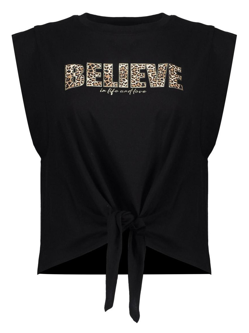 Geisha Top Believe animal 52411-41 Zwart