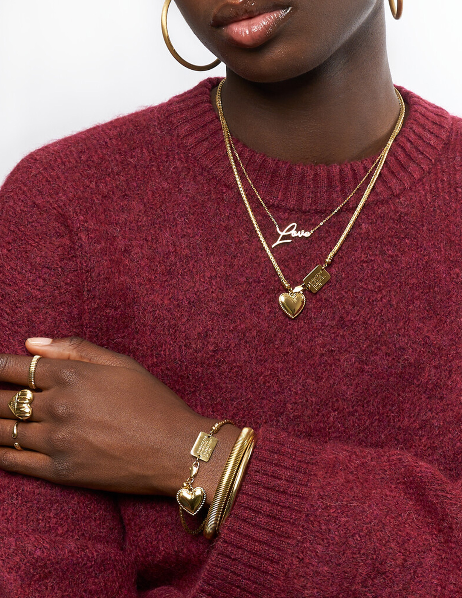 My Jewellery Bold armband met hartvormige bedel MJ14126 Goud