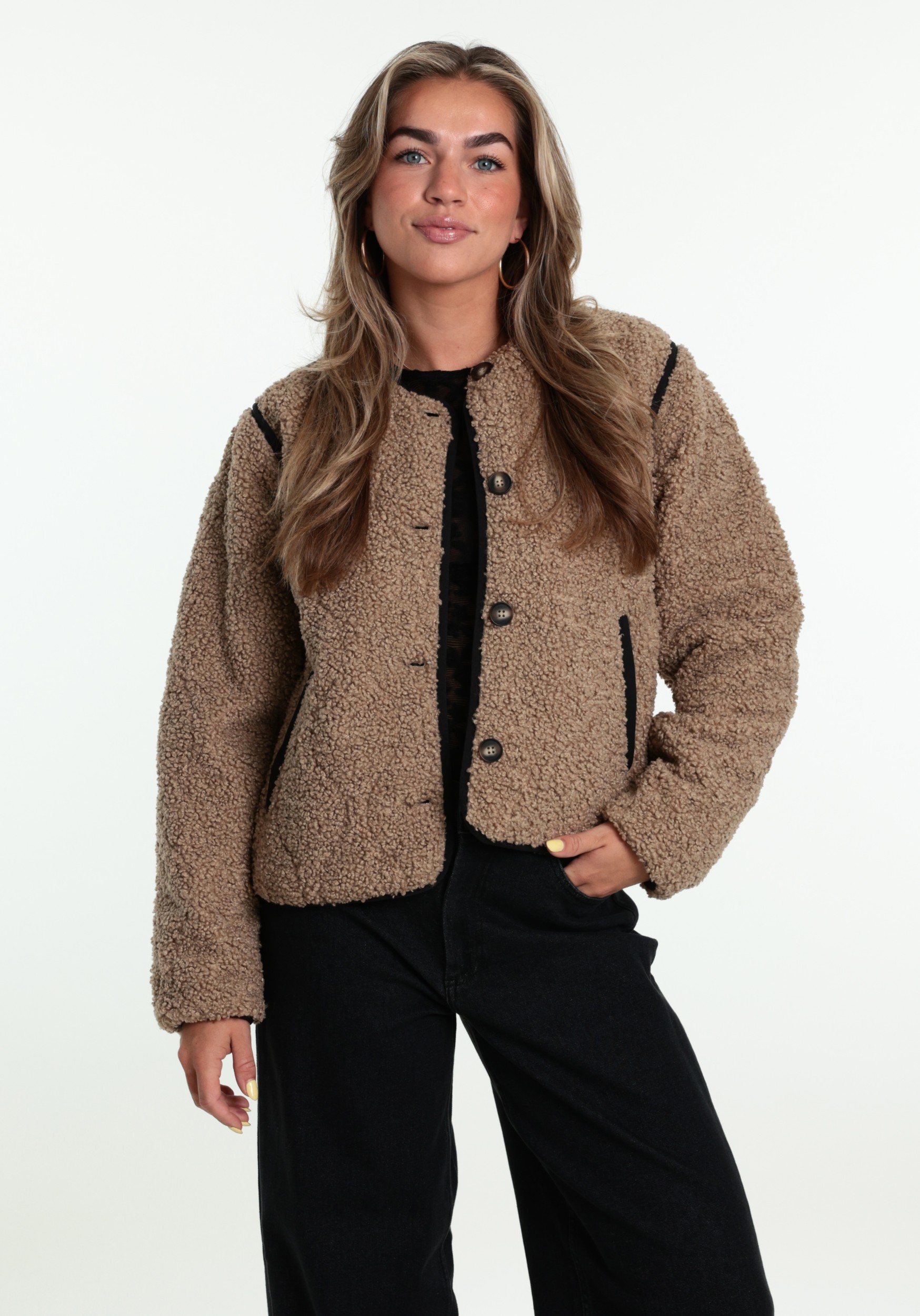 ONLY Jacket Lines teddy 15373834 Beige
