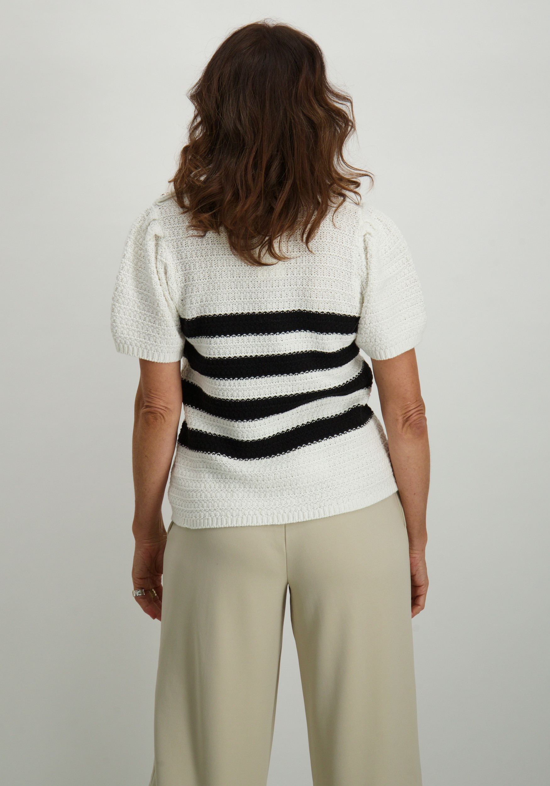 FREE|QUENT Trui Cotla 205675 Zwart/Wit