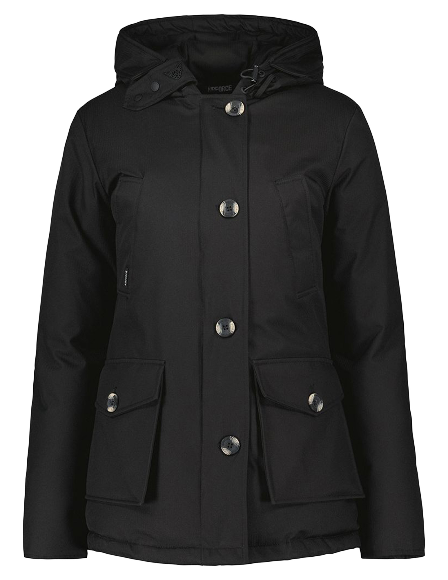 AIRFORCE Winterjas 4 Pocket Parka Herringbone HRW0437 Zwart