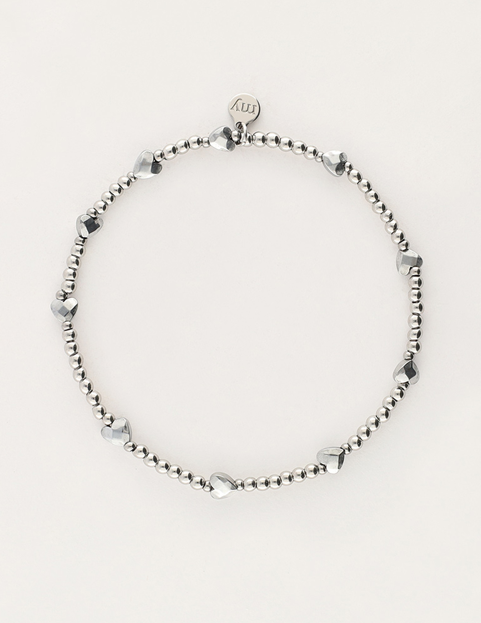 My Jewellery Kralen armband met hartjes MJ11055 Zilver