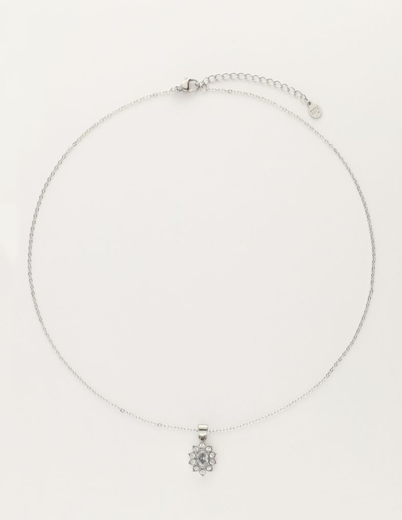 My Jewellery Vintage ketting met transparante strass MJ11482 Zilver
