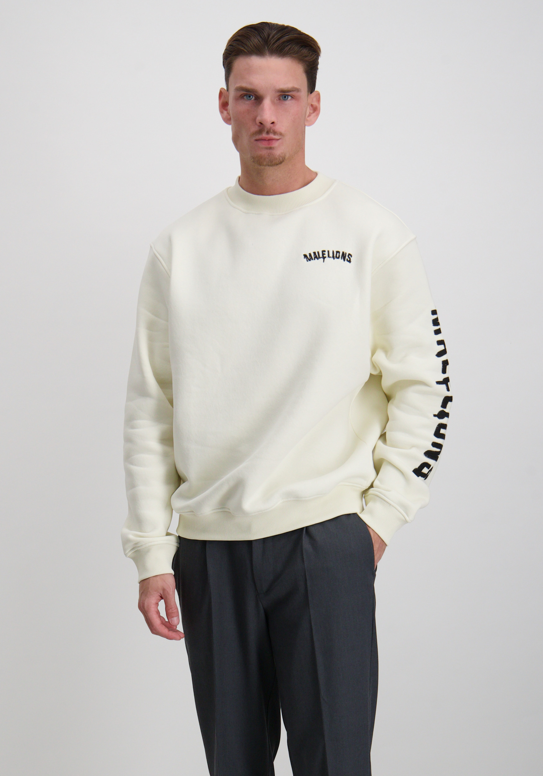 Malelions Sweater Graffiti MM1-AW25-44 Wolwit-ecru