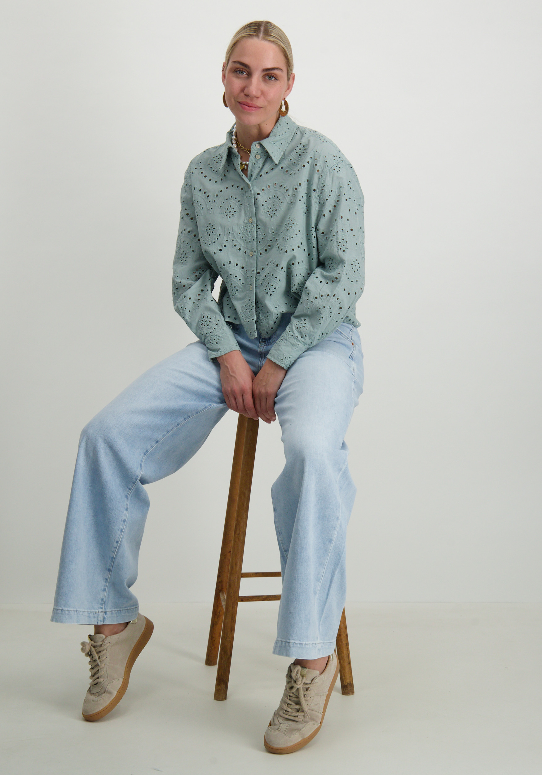 Only Blouse Valais 15269568 Midden groen