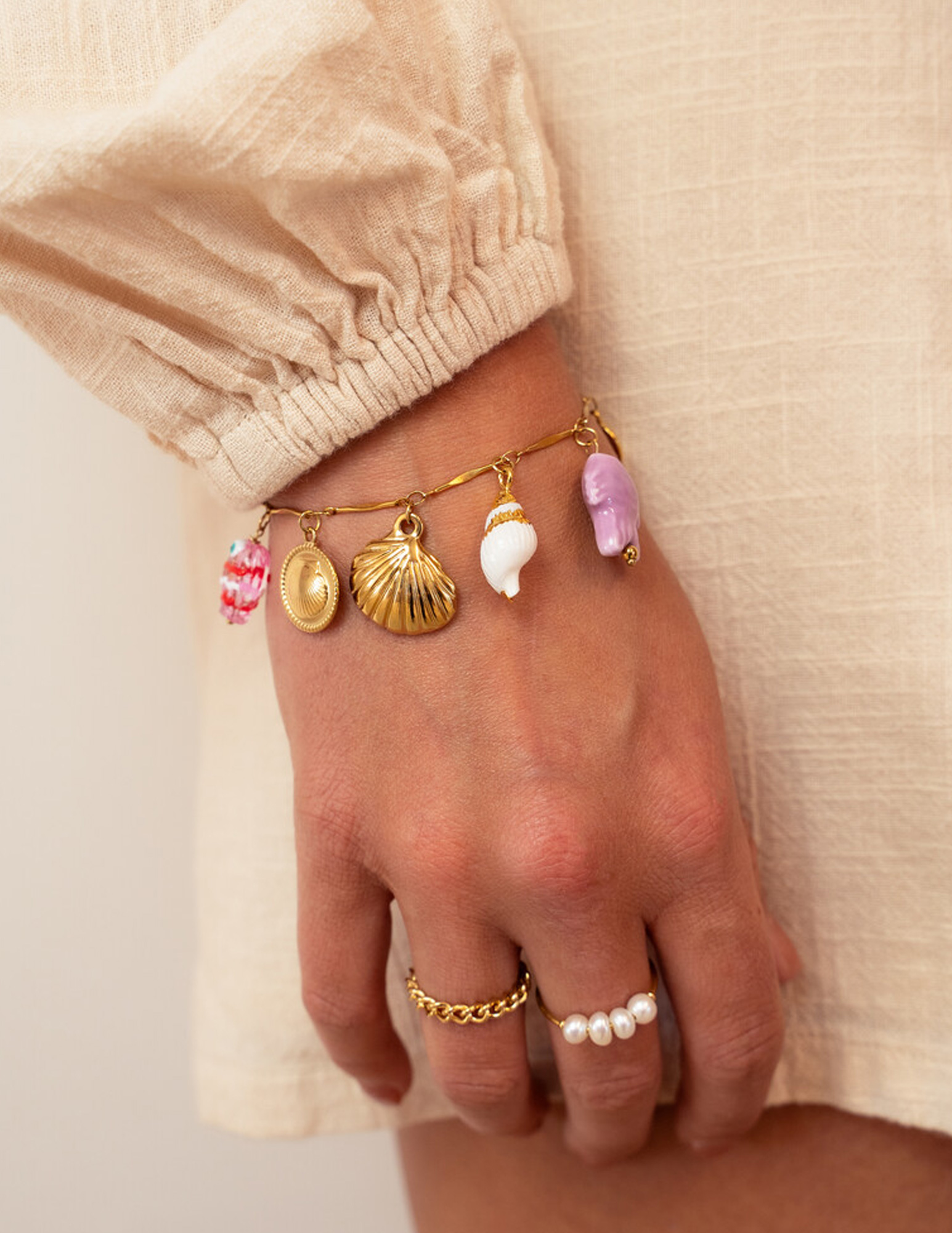 My Jewellery Fruits de Mer bedelarmband MJ13026 Goud