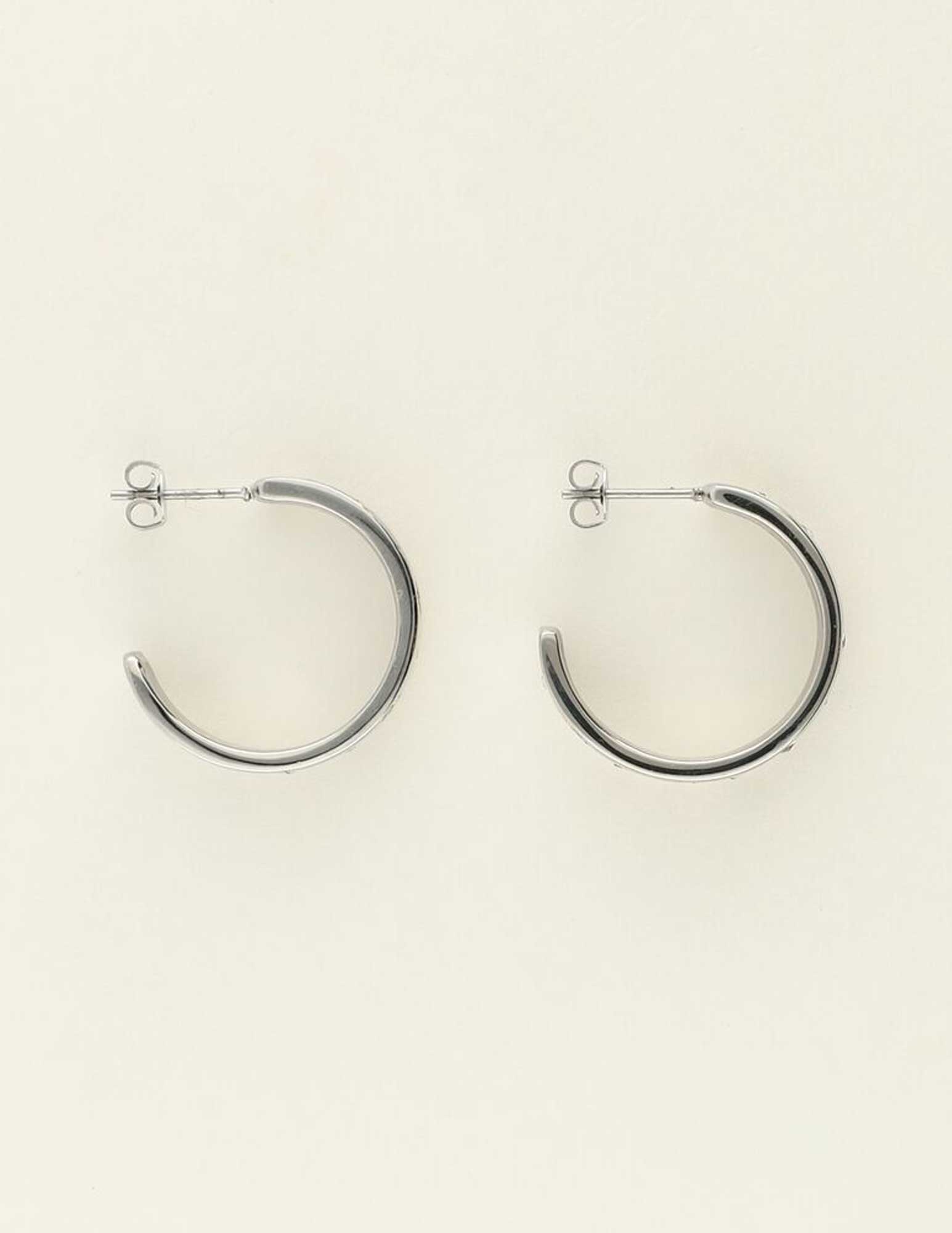 My Jewellery Mystic oorringen met steentjes MJ09439 Zilver