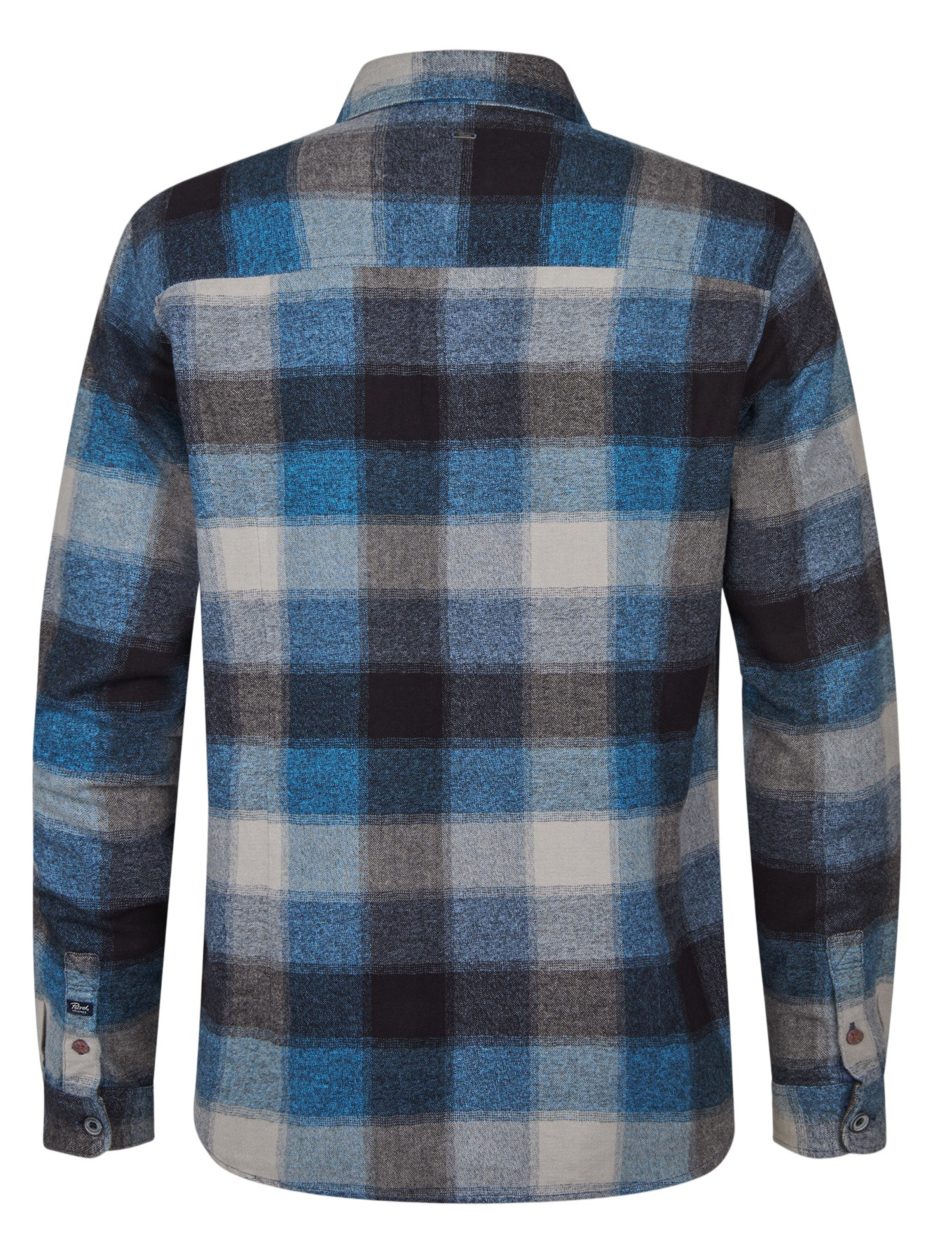 Petrol Overshirt Geruit M-3050-SIL417 Blauw