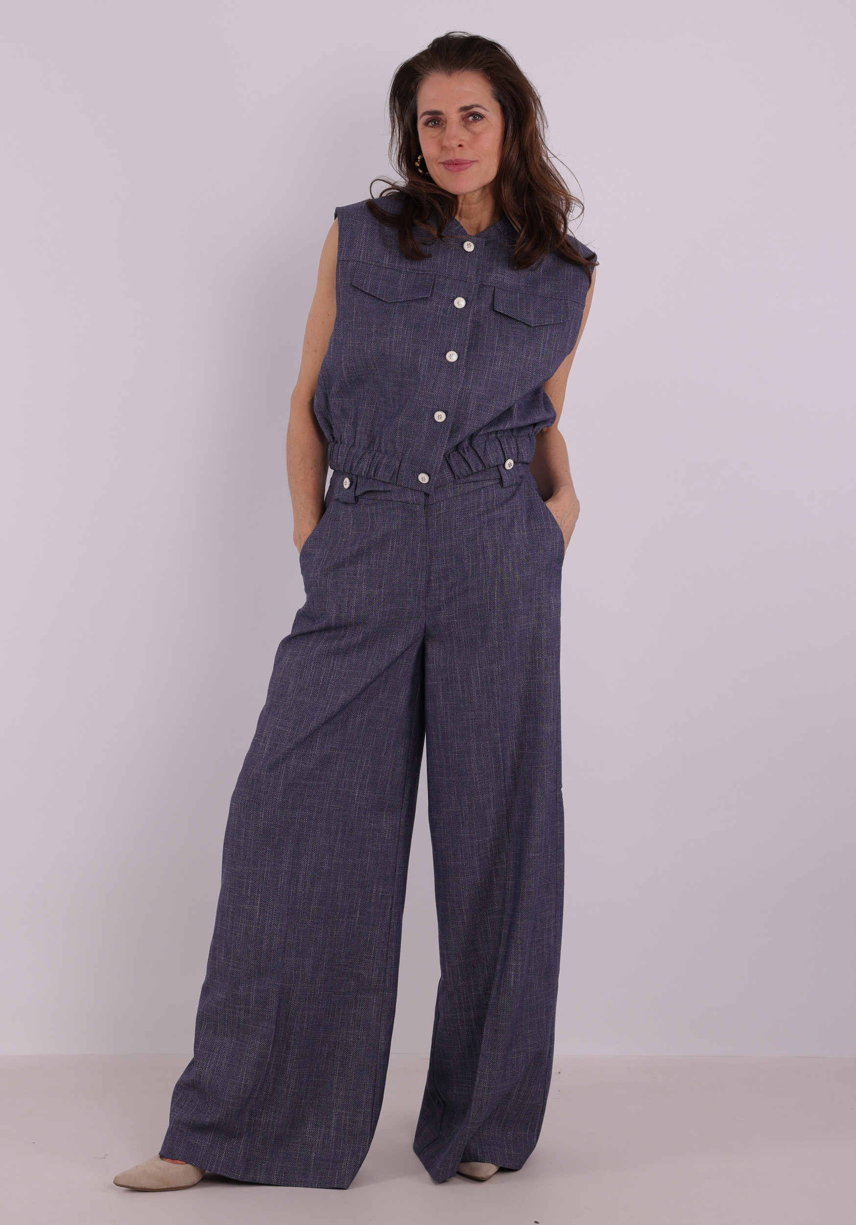 Aaiko BV Broek Nore Nore buttons denim Jeans blauw