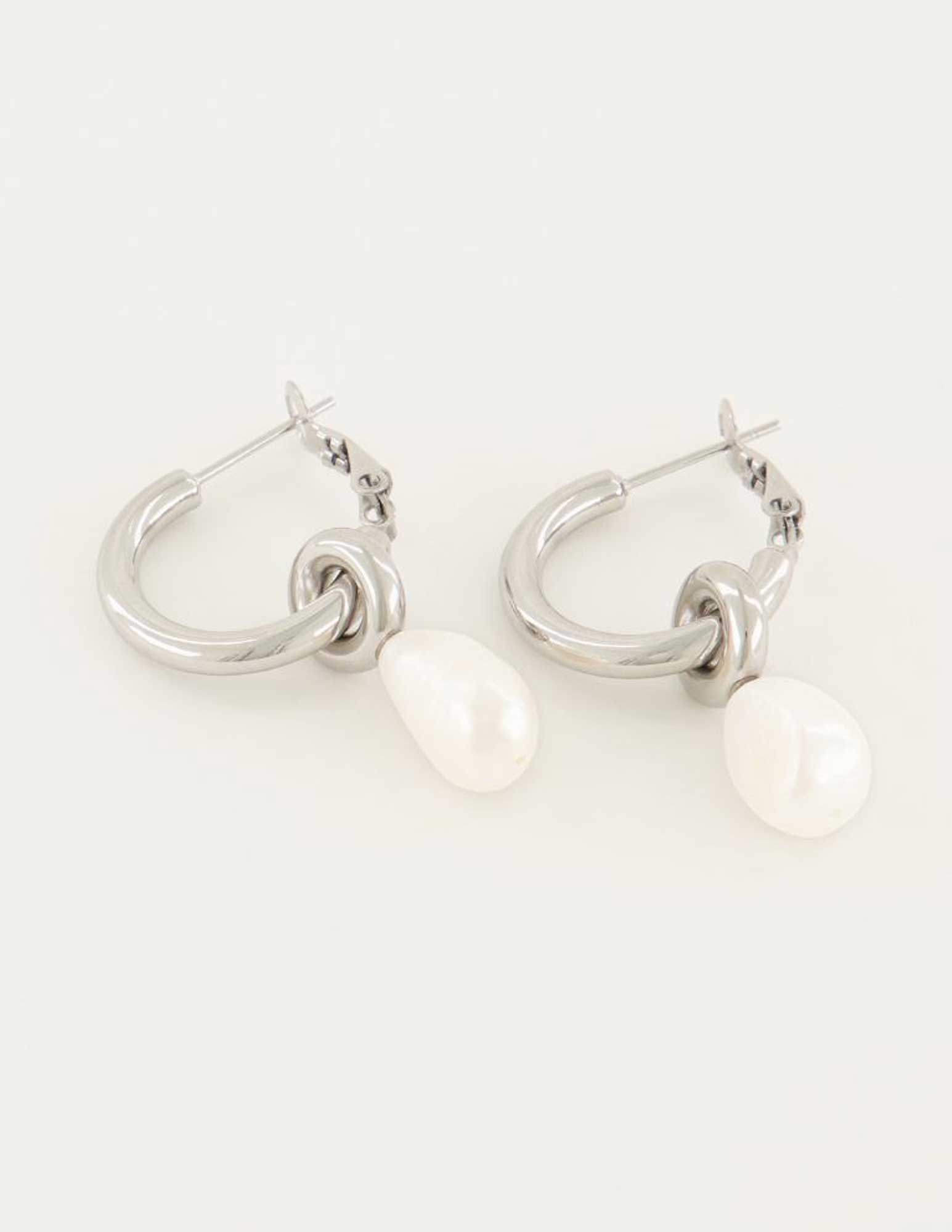 My Jewellery Oorringen met parel MJ01870 Zilver