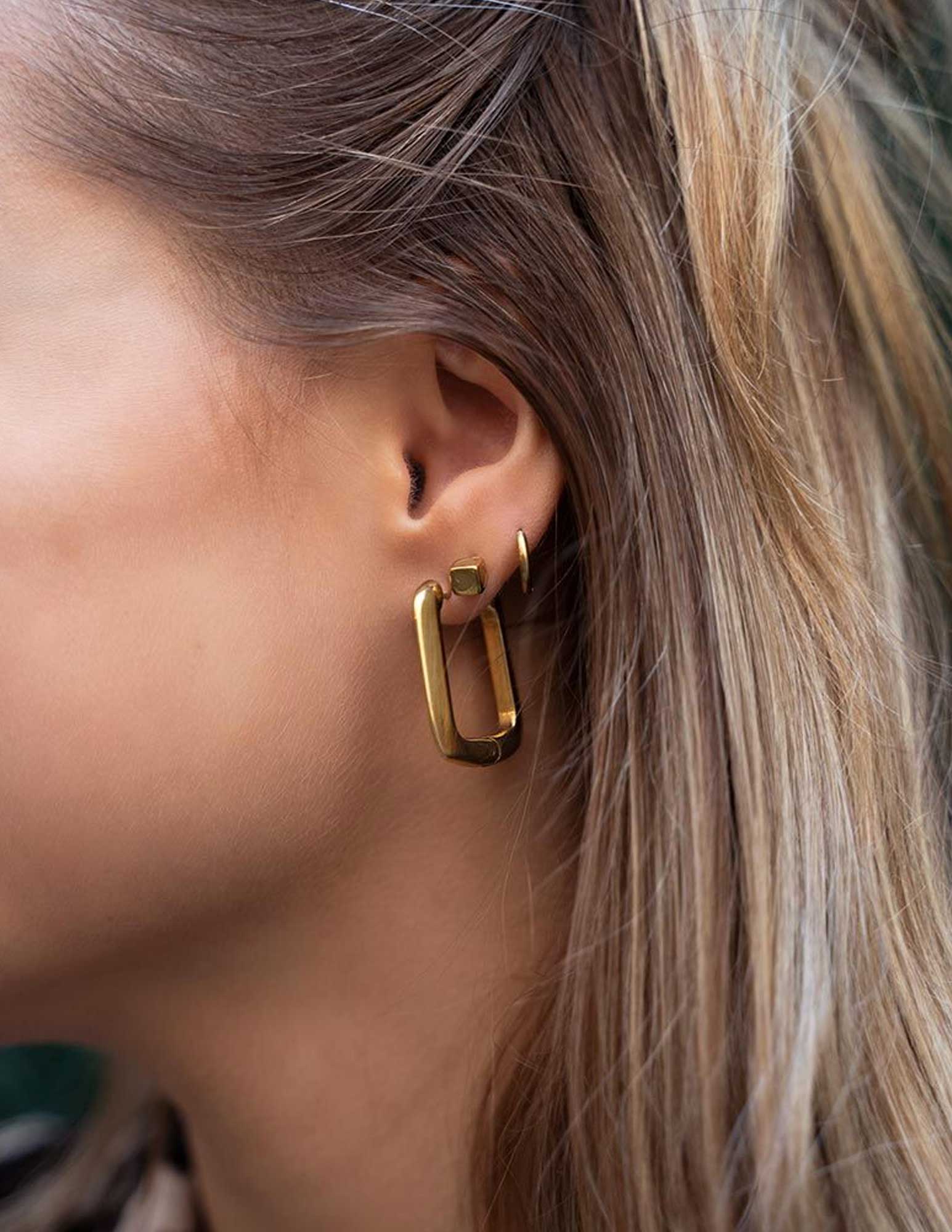 My Jewellery Oorbellen Shapes rechthoekig MJ05550 Goud